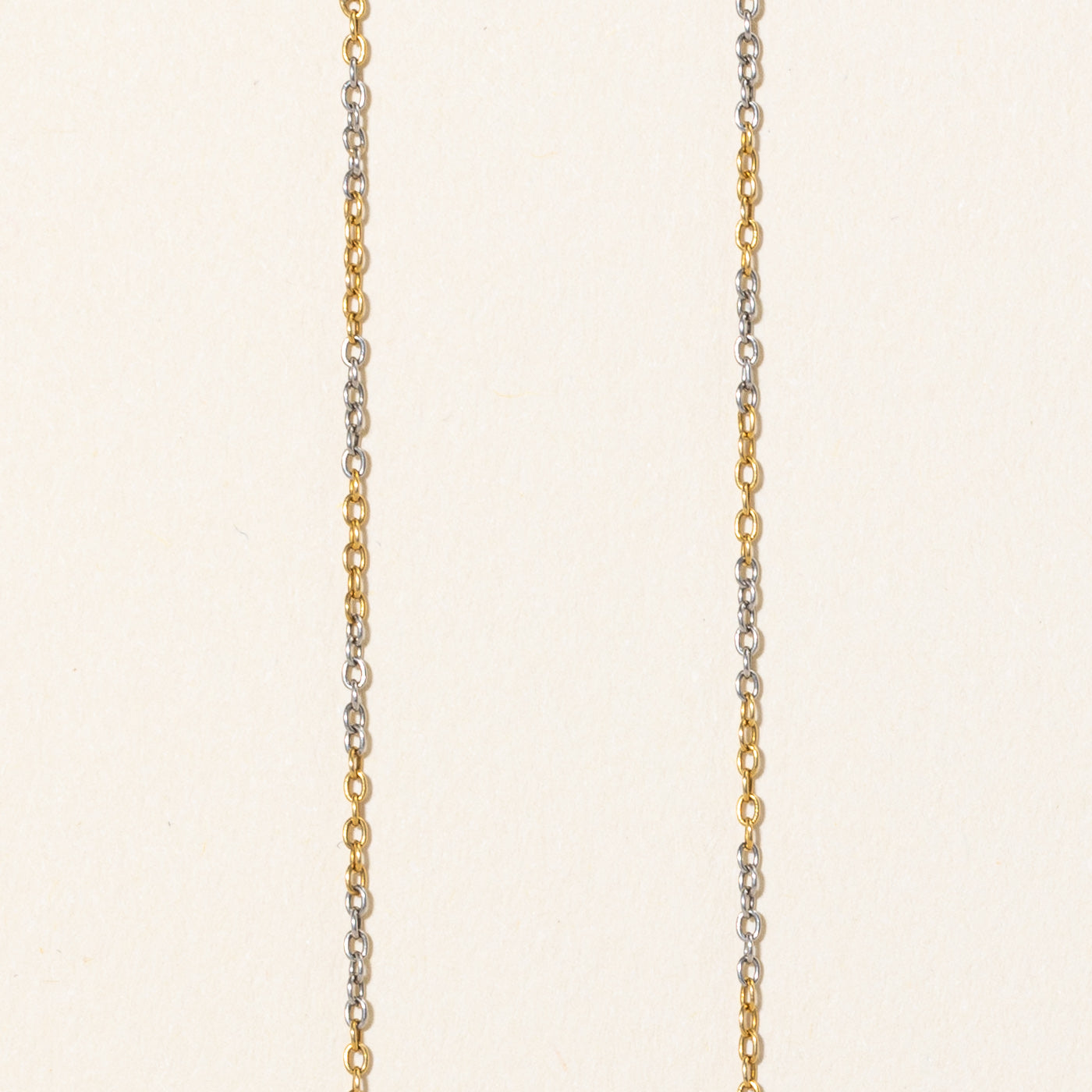 Antique Tourmaline & Old Cut Diamond Drop Pendant Necklace | 0.58ct, 0.32ctw | 17" |