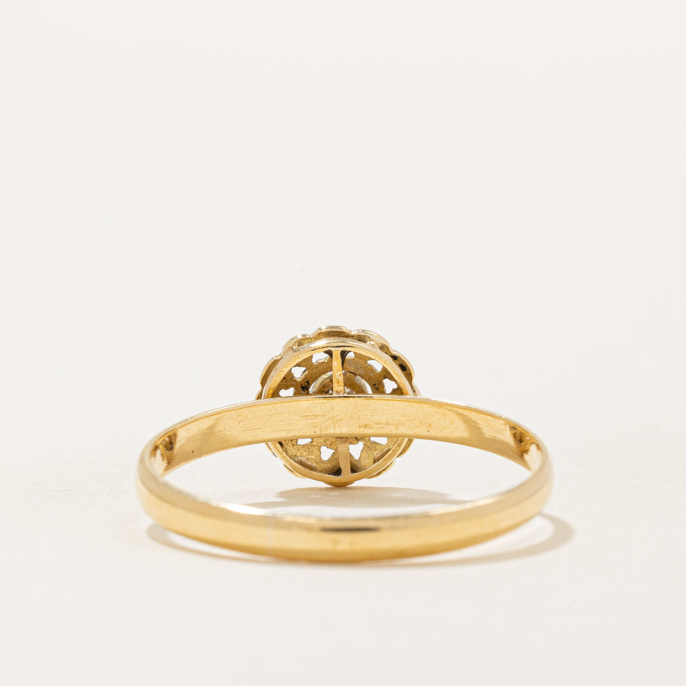 Vintage 18k Transitional Cut Diamond Ring | 0.06ct | SZ 10.75 |