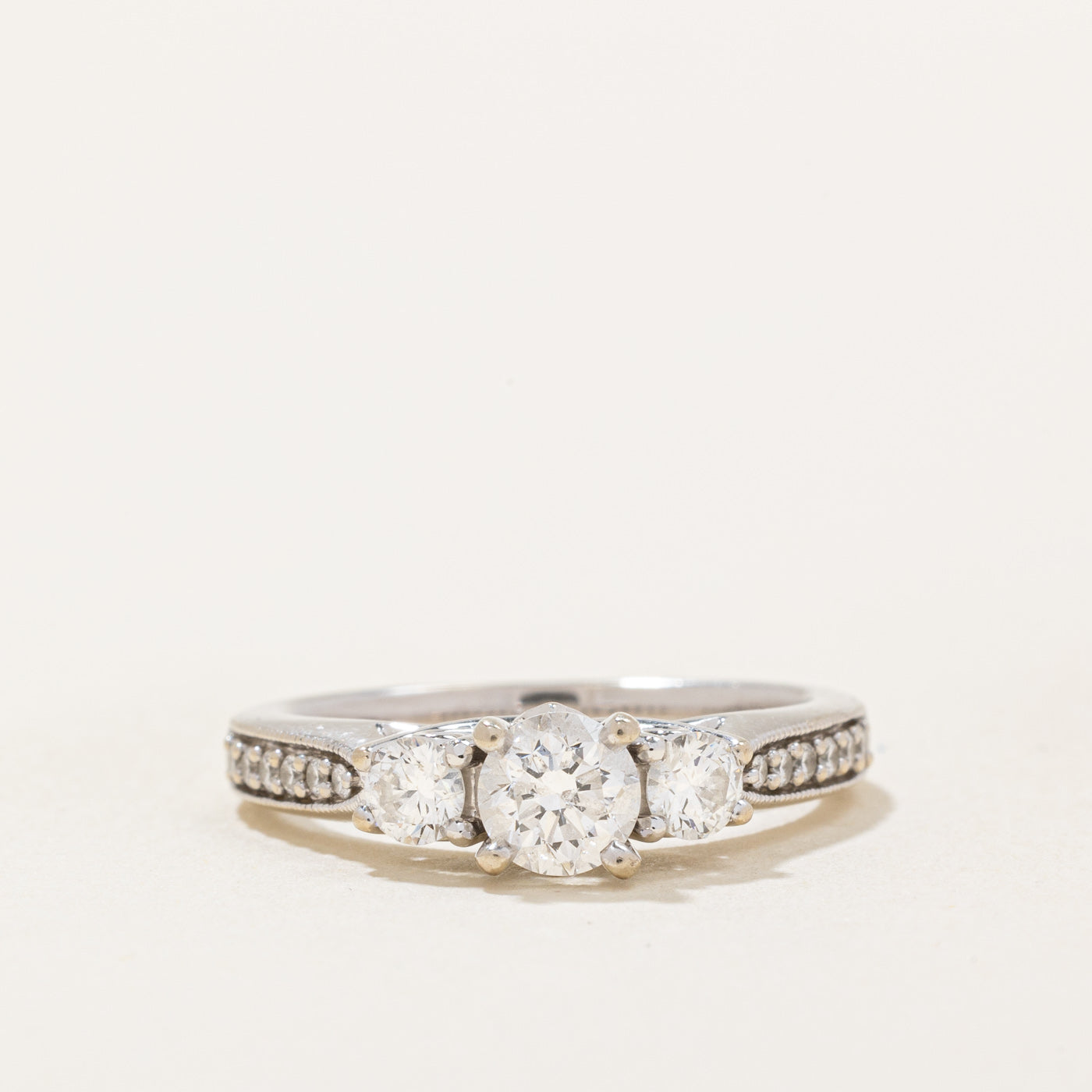 Three Stone Diamond with Accent Diamonds 14k Ring | 0.5ct, 0.3ctw, 0.05ctw | SZ 5.5 |