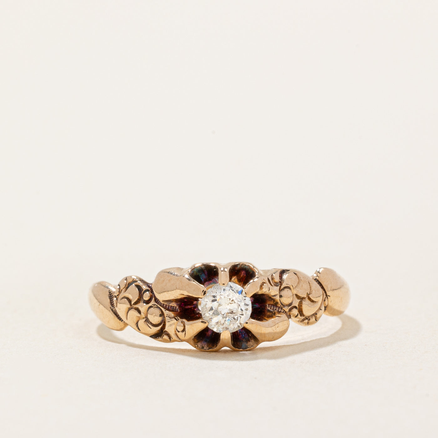 Antique Old European Belcher Set Diamond Ring | 0.15ct | SZ 5.25 |