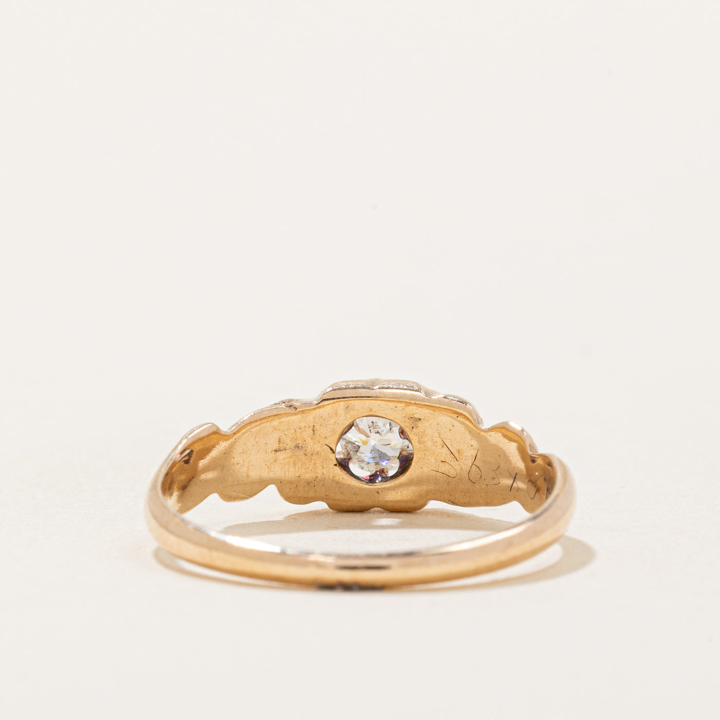 Antique Old European Belcher Set Diamond Ring | 0.15ct | SZ 5.25 |