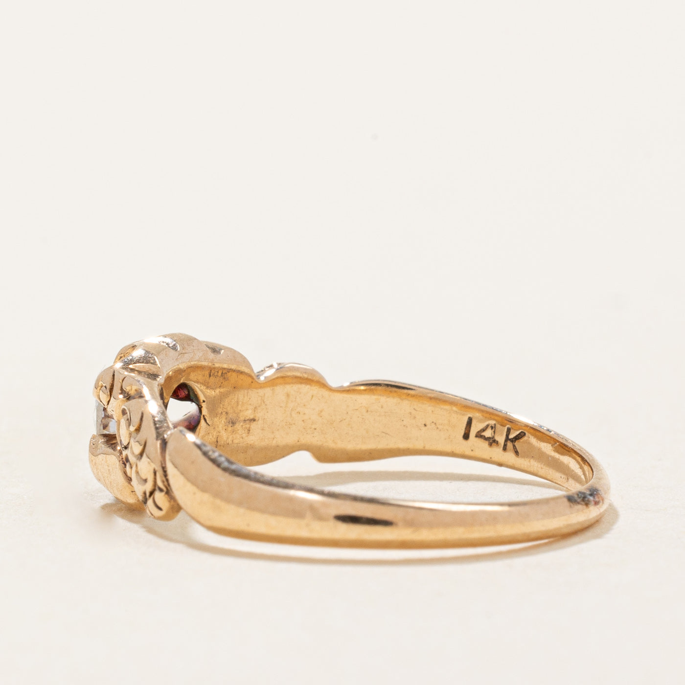 Antique Old European Belcher Set Diamond Ring | 0.15ct | SZ 5.25 |