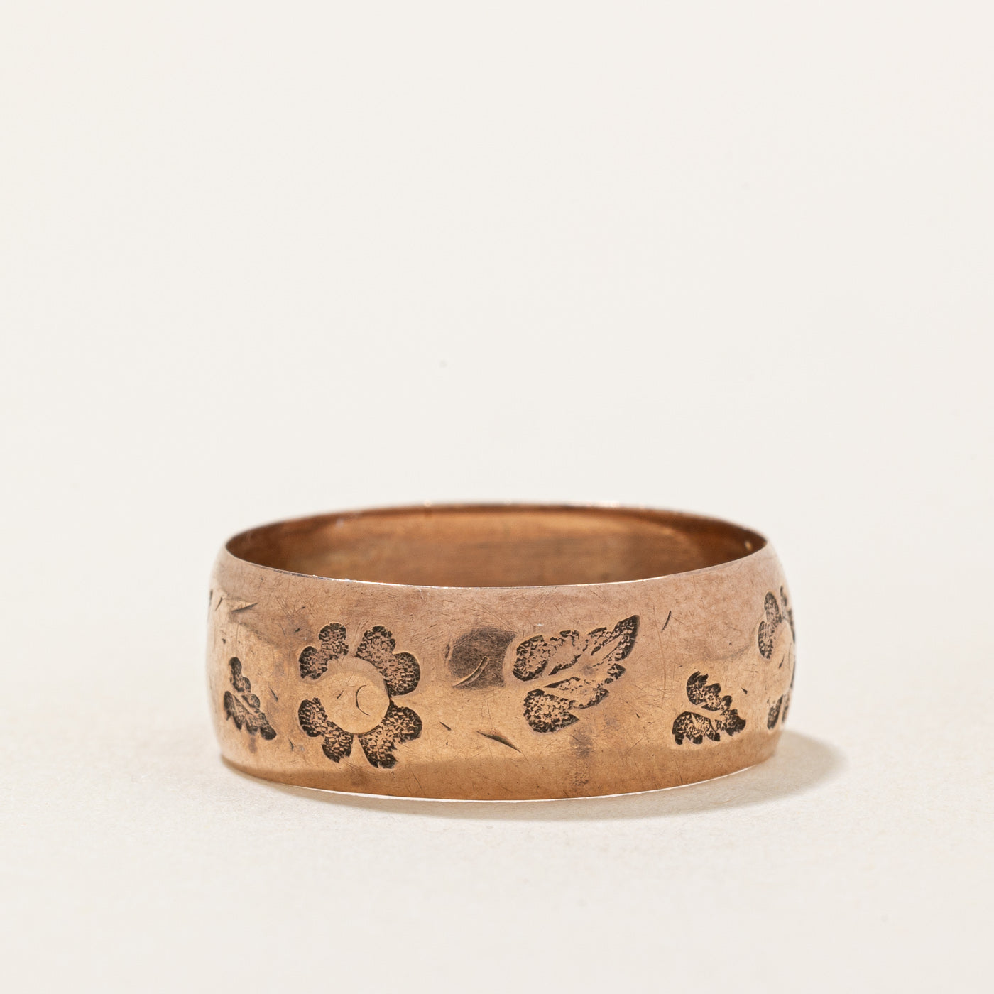 10k Yellow Gold Flower & Leaf Ring | SZ 7.75 |