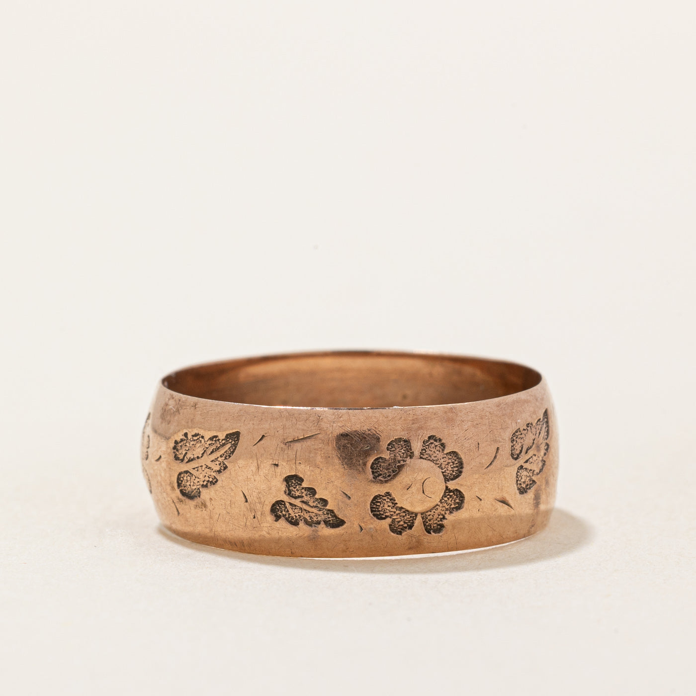 10k Yellow Gold Flower & Leaf Ring | SZ 7.75 |