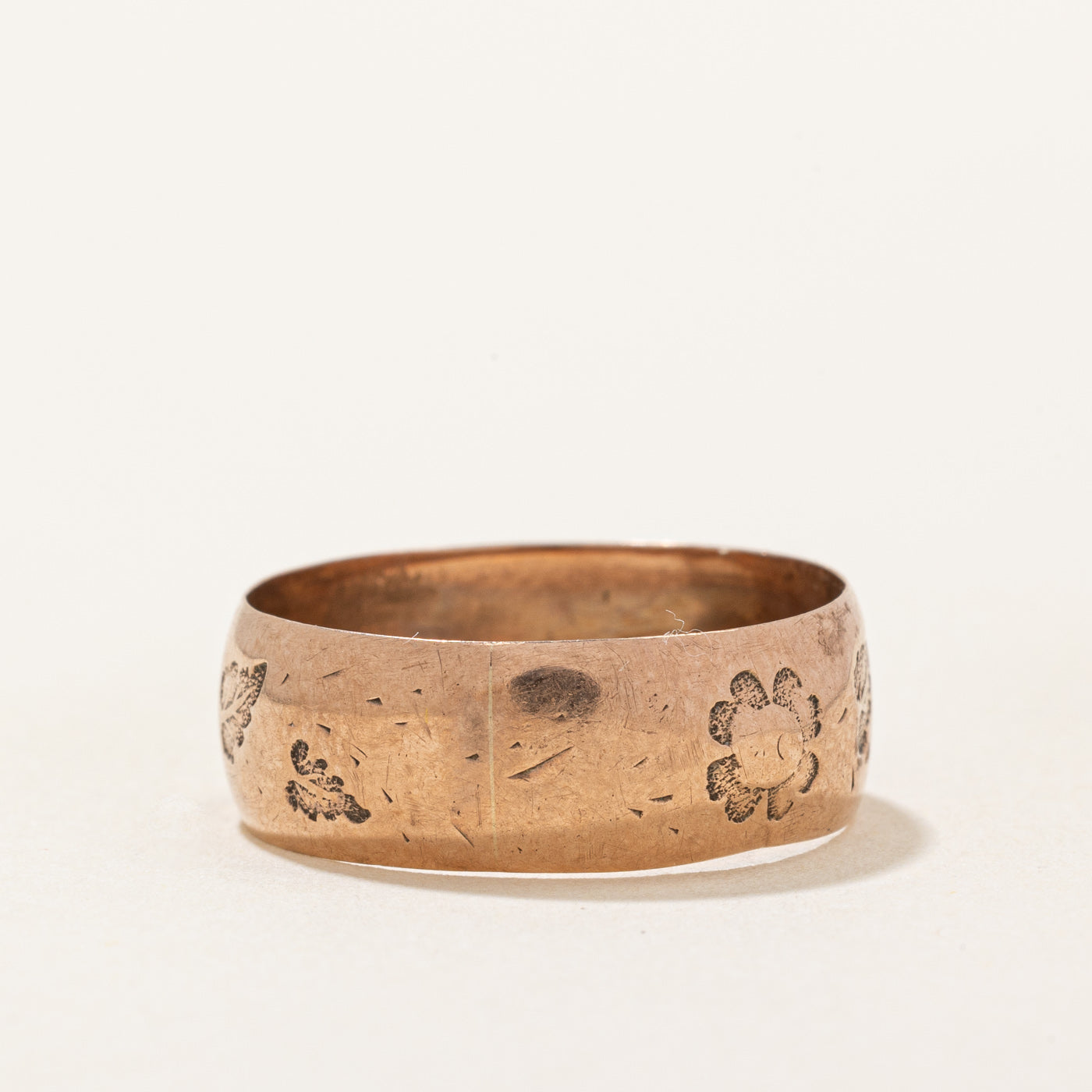 10k Yellow Gold Flower & Leaf Ring | SZ 7.75 |