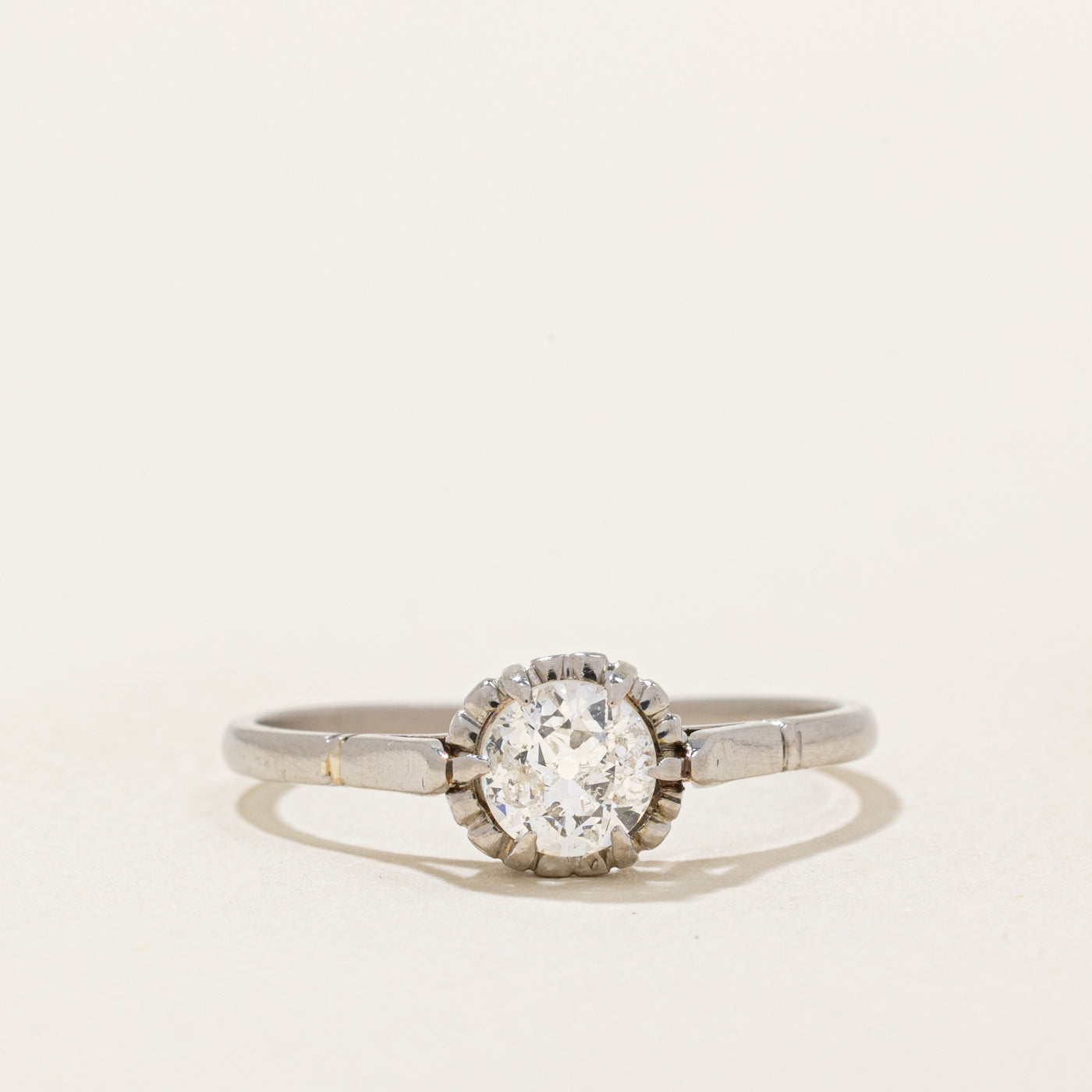 Early 1900s Platinum Old European Cut Diamond Engagement Ring | 0.42ct | SZ 6.75 |