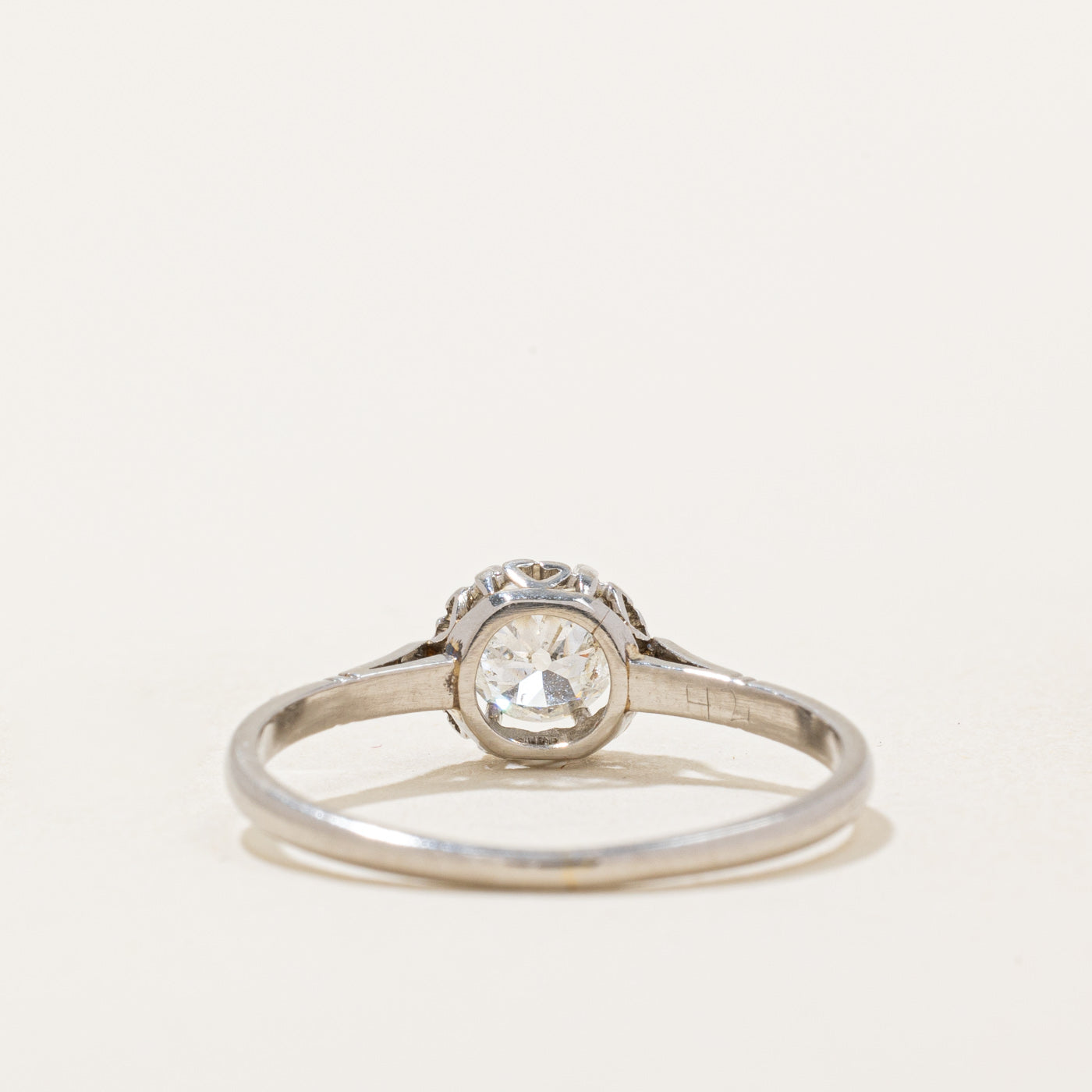 Early 1900s Platinum Old European Cut Diamond Engagement Ring | 0.42ct | SZ 6.75 |