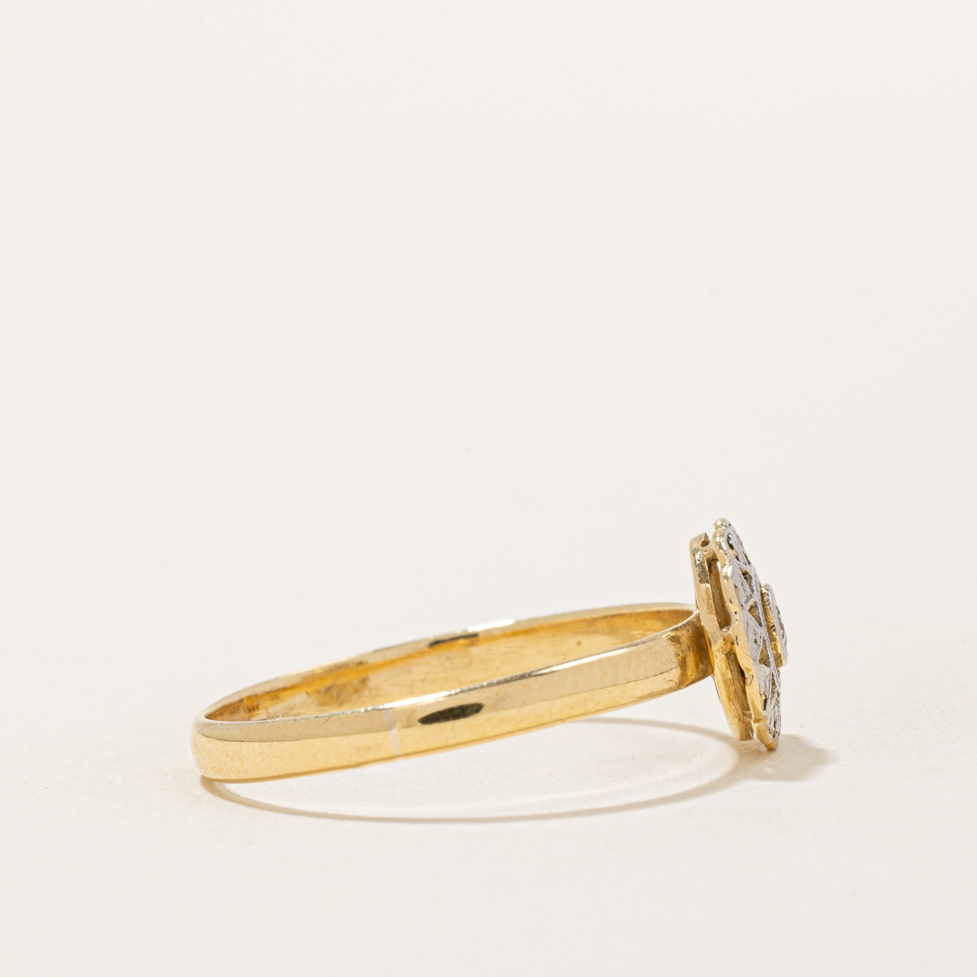 Vintage 18k Transitional Cut Diamond Ring | 0.06ct | SZ 10.75 |