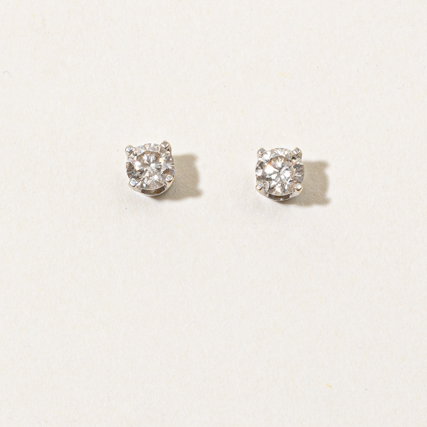 Solitaire Diamond Stud Earrings | 0.65ctw |