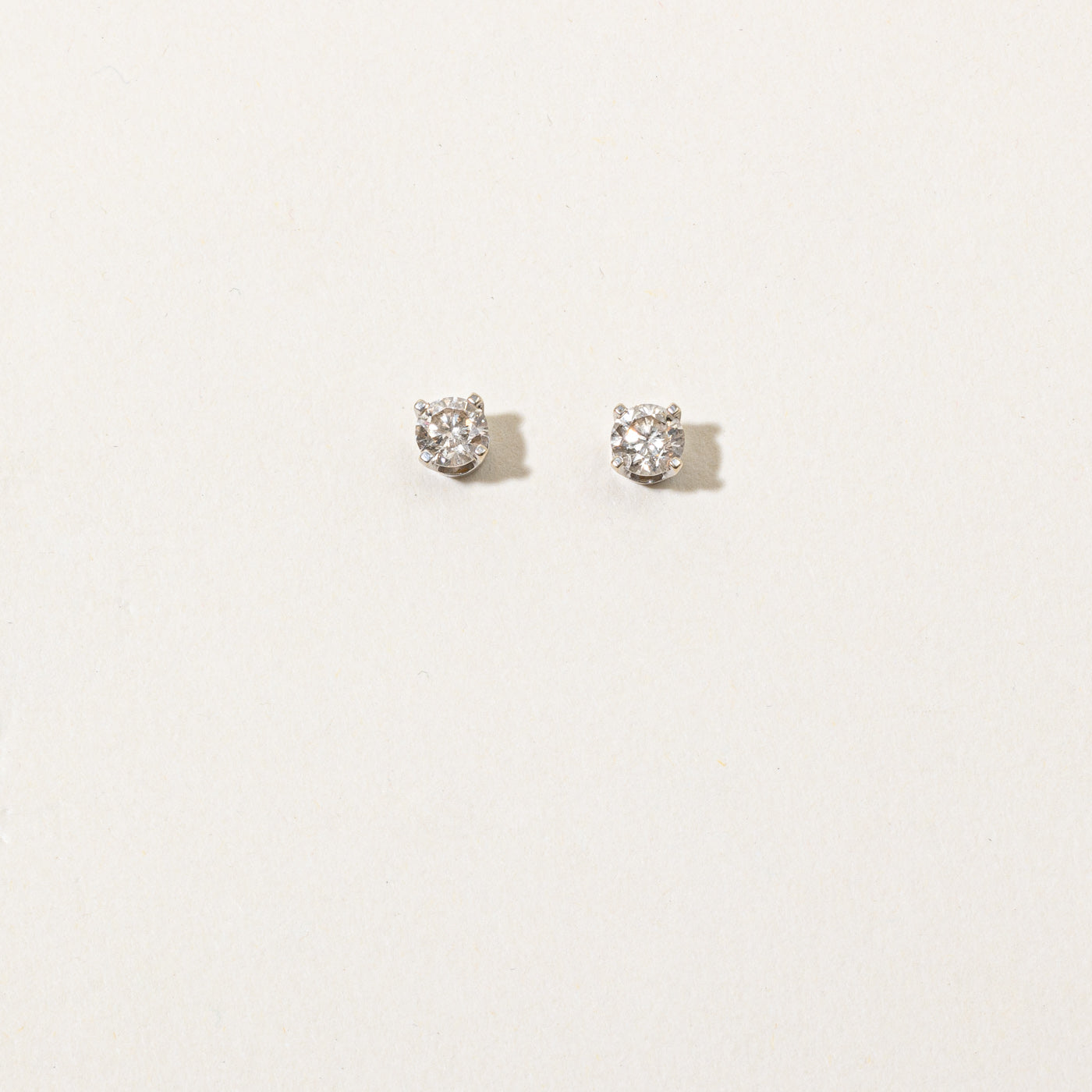 Solitaire Diamond Stud Earrings | 0.65ctw |