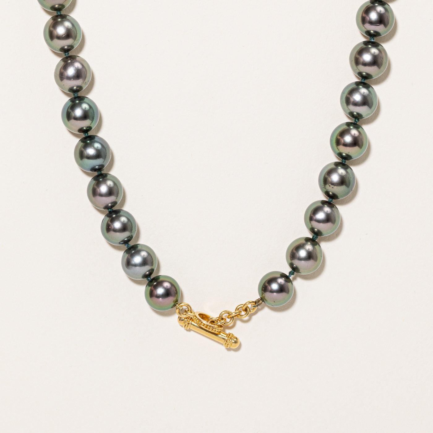 20k Gold Tahitian Pearl Necklace | 10mm+ | 19" |