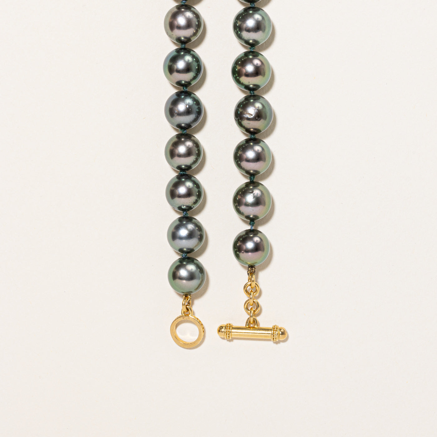 20k Gold Tahitian Pearl Necklace | 10mm+ | 19" |
