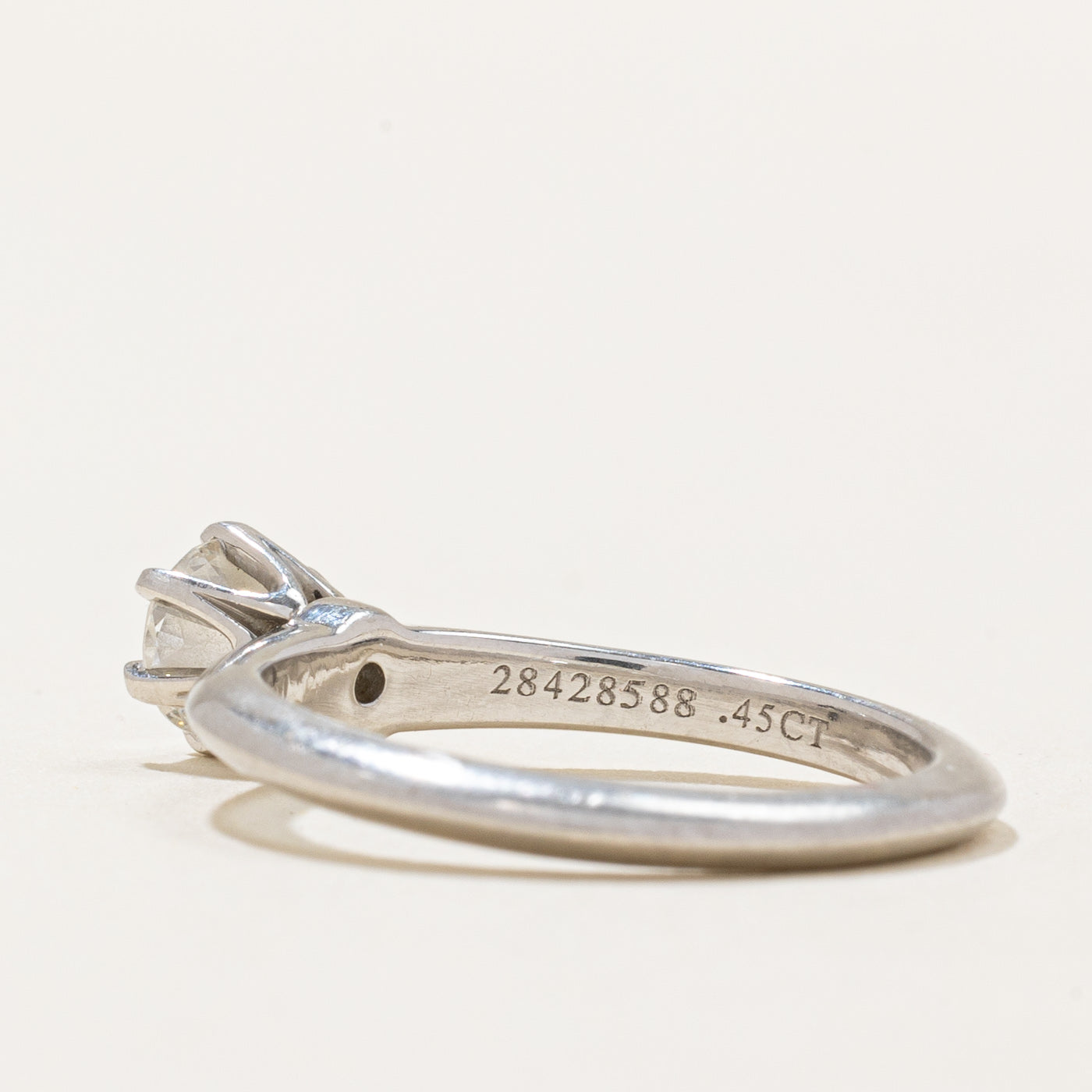'Tiffany & Co.' Solitaire Diamond Platinum Ring | 0.45ct | SZ 5