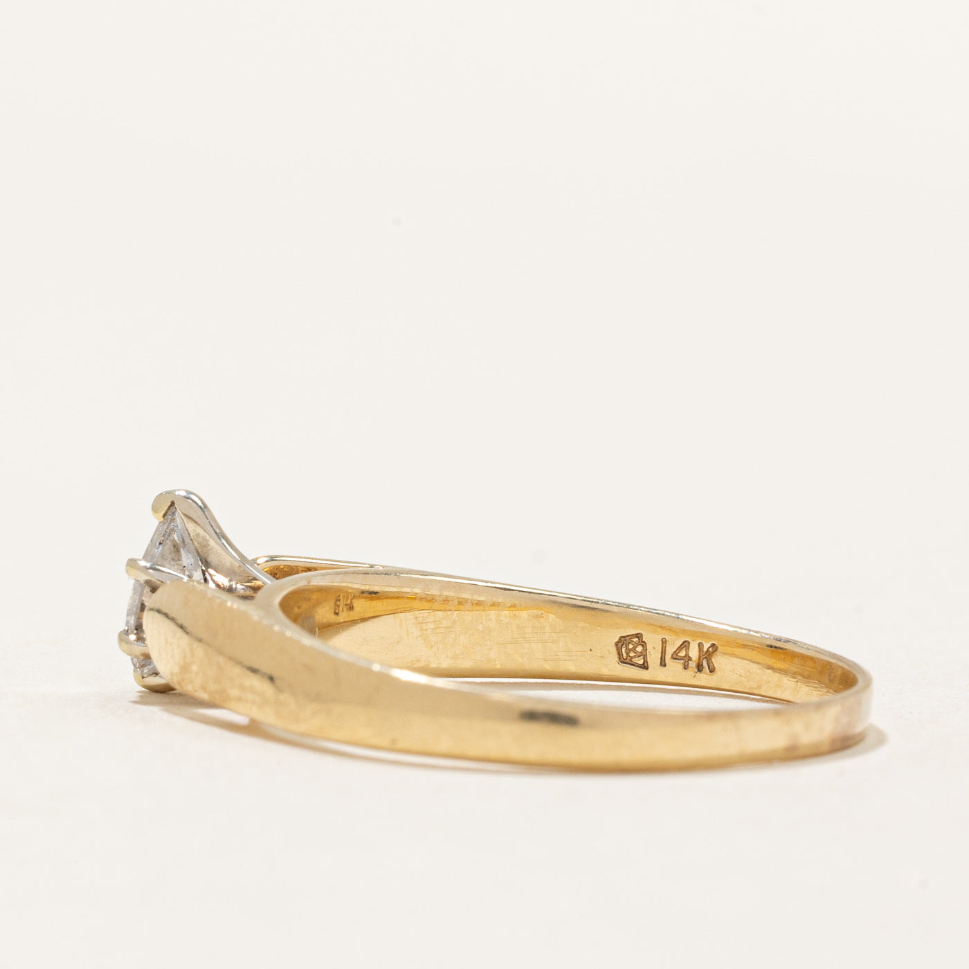 Solitaire Pear Diamond 14k Ring | 0.34ct | SZ 7.75 |