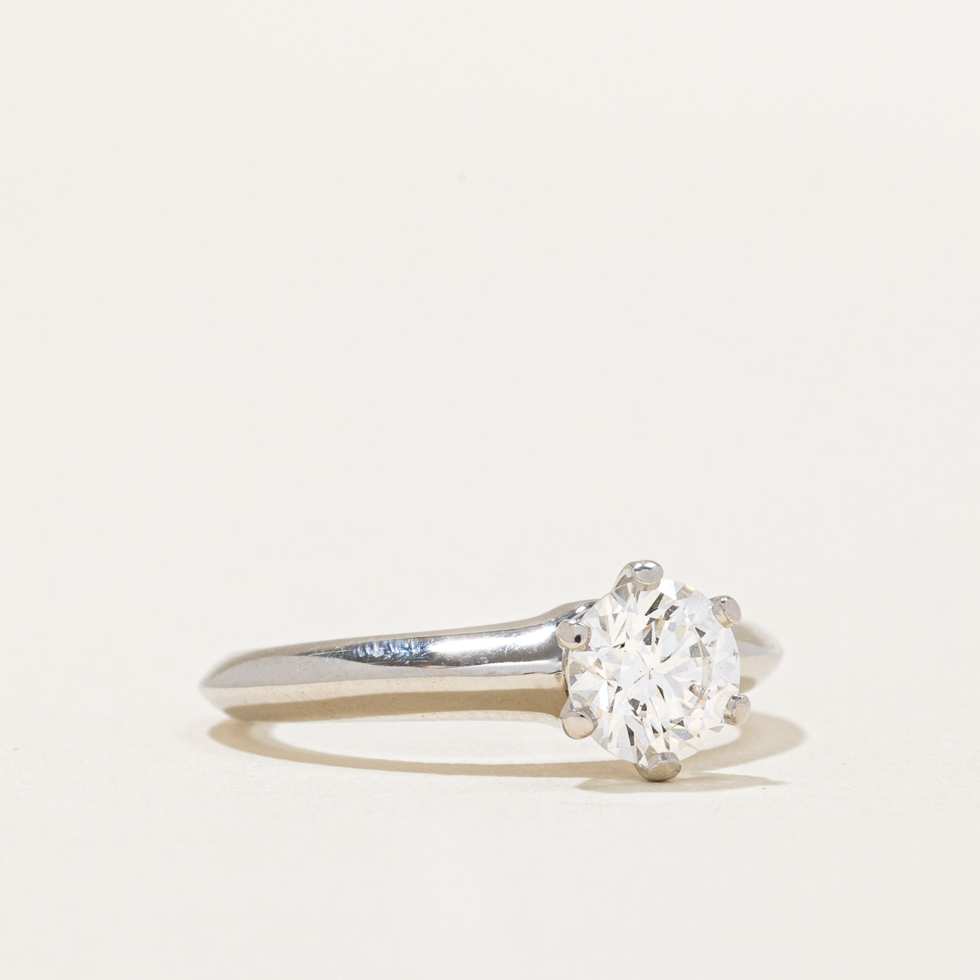 'Tiffany & Co.' The Tiffany Setting Engagement Ring in Platinum | 0.77ct VS2 F Ex | SZ 4.5