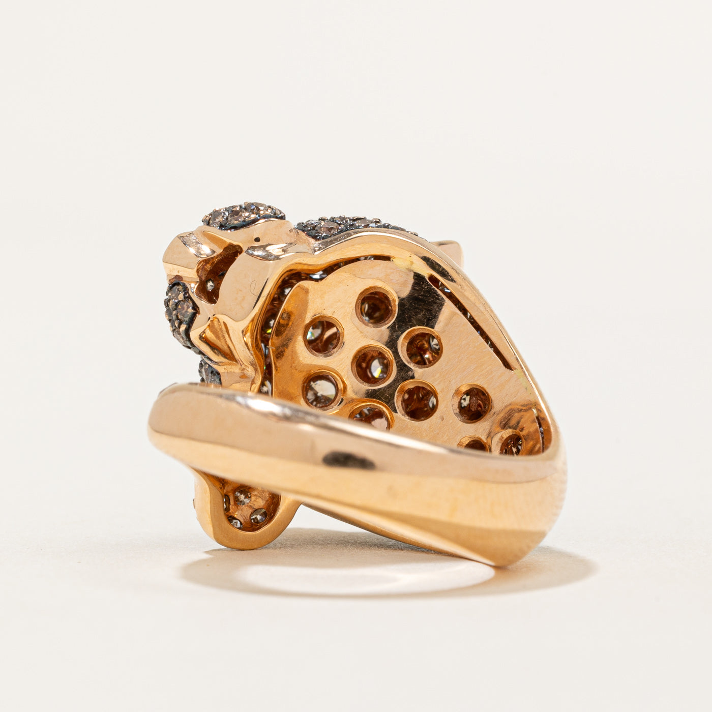 Italian Brown & White Diamond Panther Ring | 2.40ctw, 0.10ctw | SZ 8 |