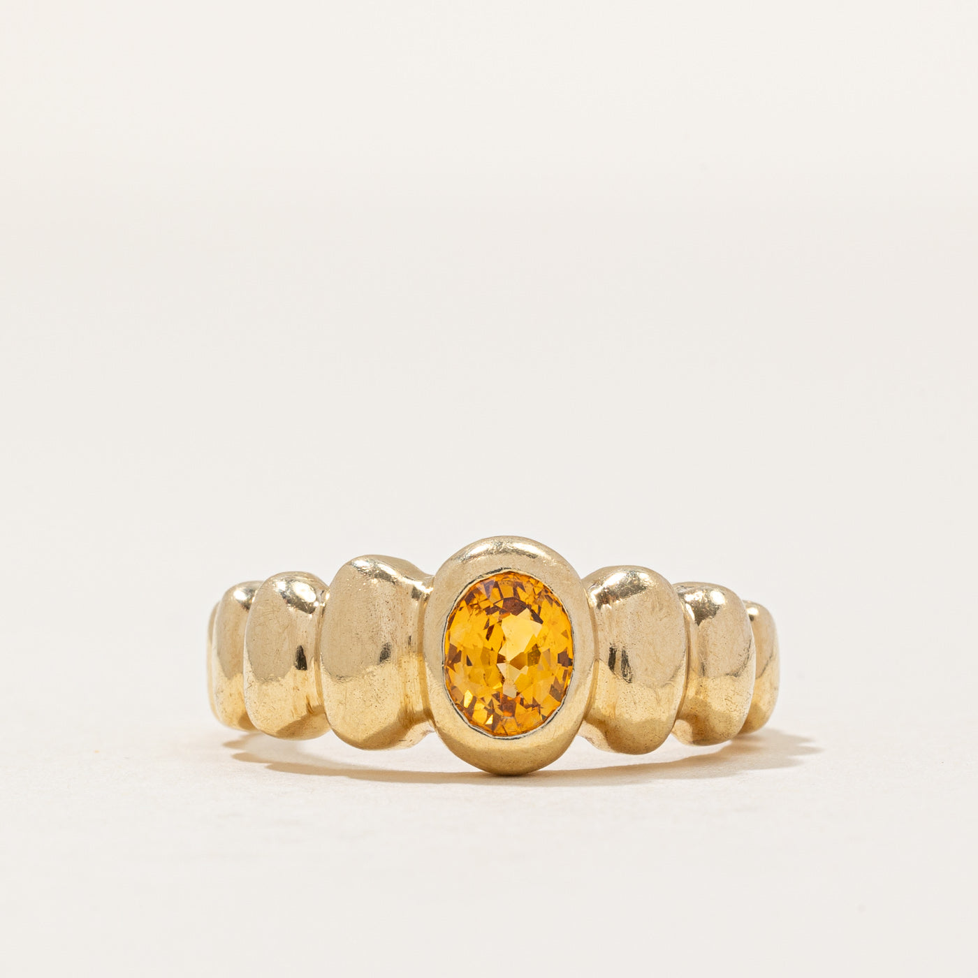 Bague cocktail en saphir jaune | 0,88 ct | Taille 7 |