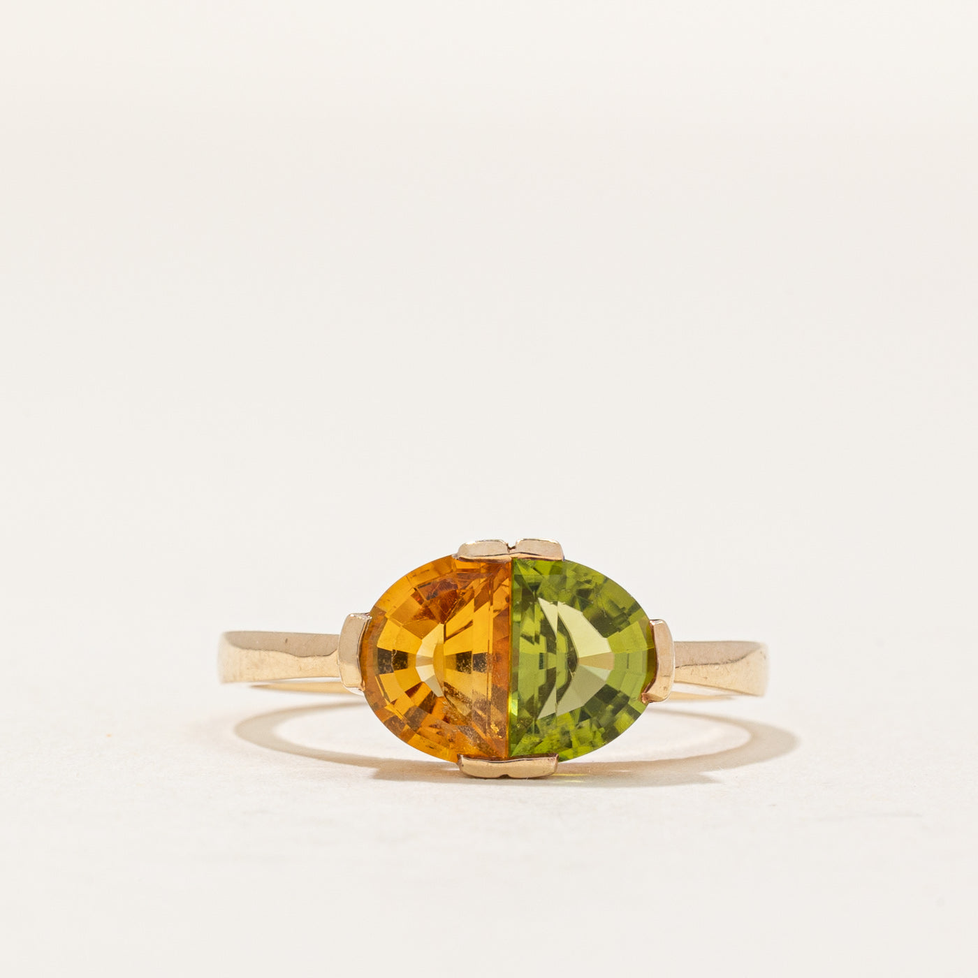 Bague Citrine et Péridot | 1,50 ct | Taille 5,25 |