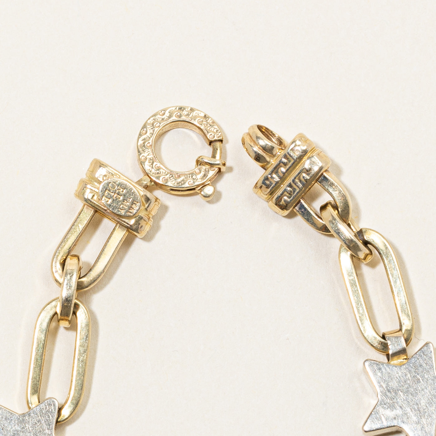 14k Two Tone Gold Star Bracelet | 7.5" |