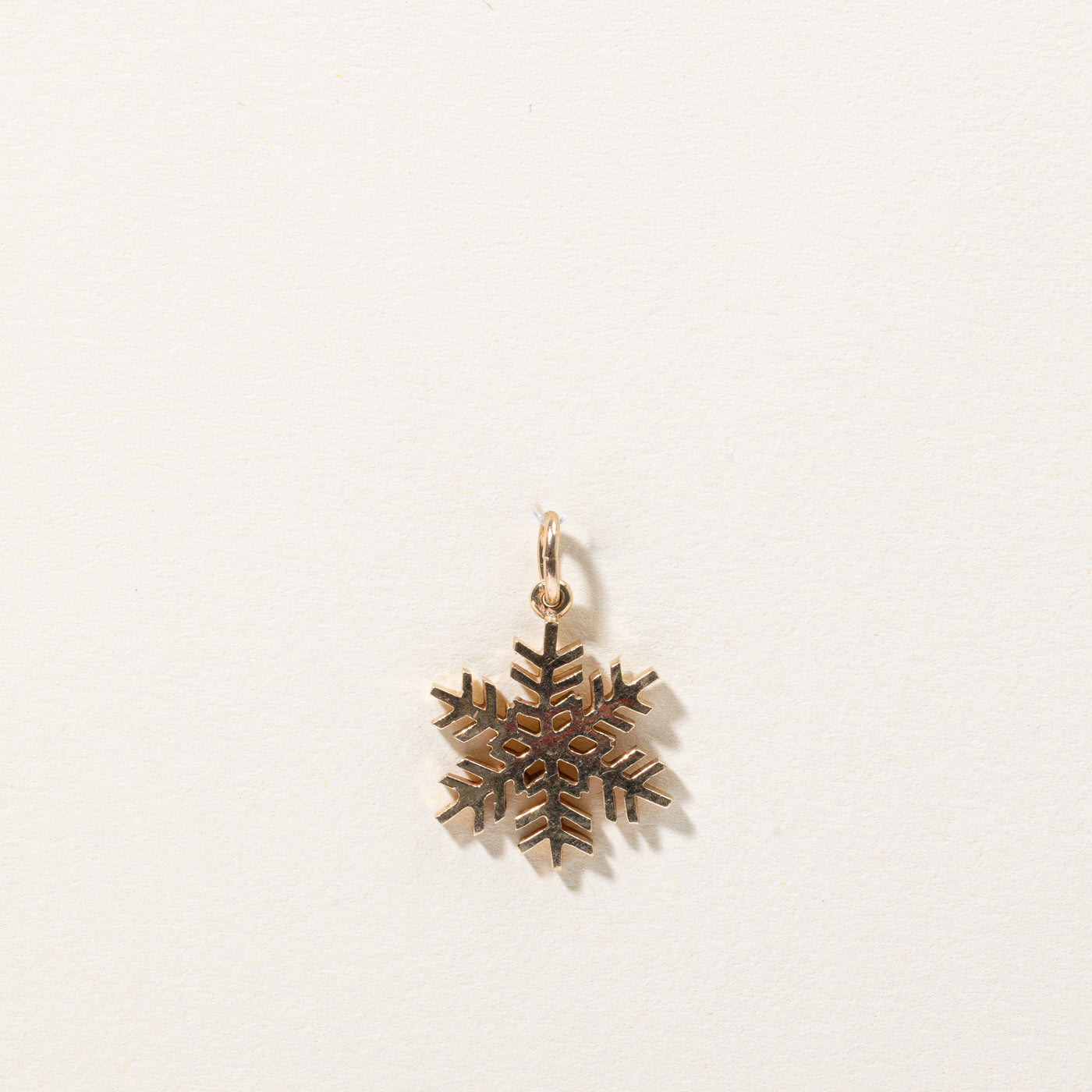 14k Yellow Gold Snowflake Charm