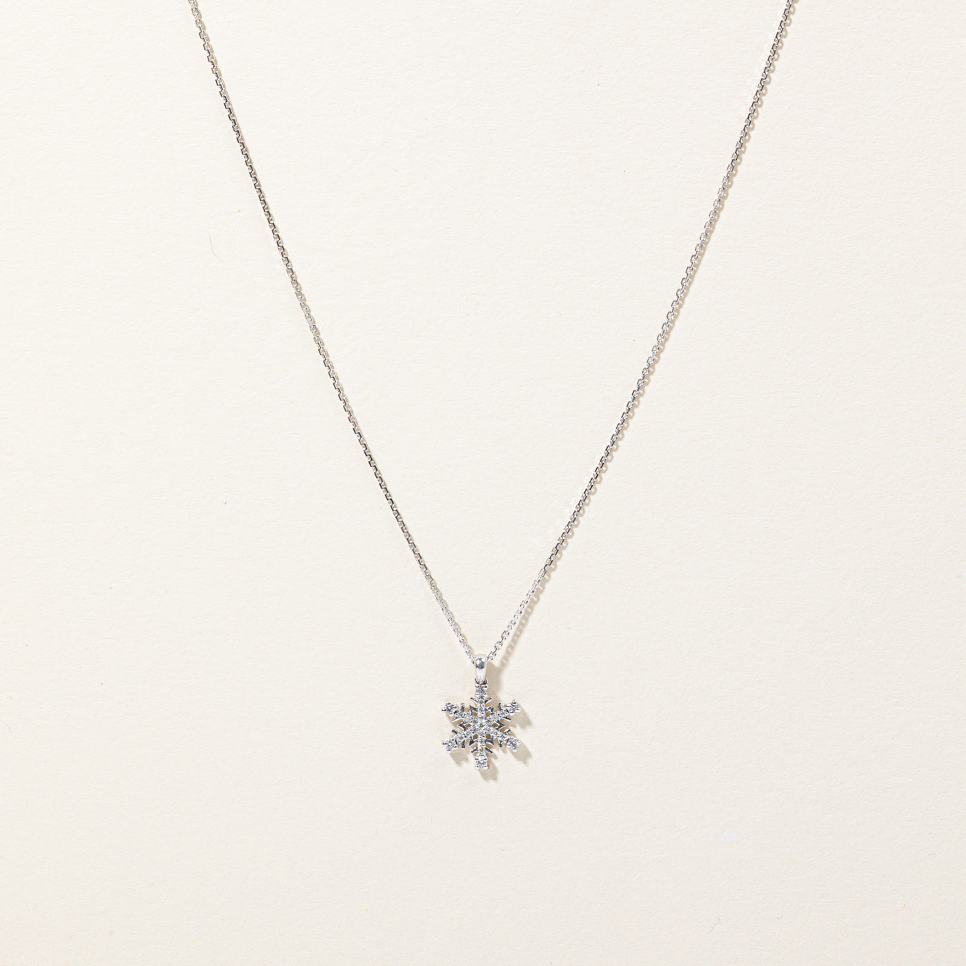 Diamond Snowflake Pendant Necklace 19