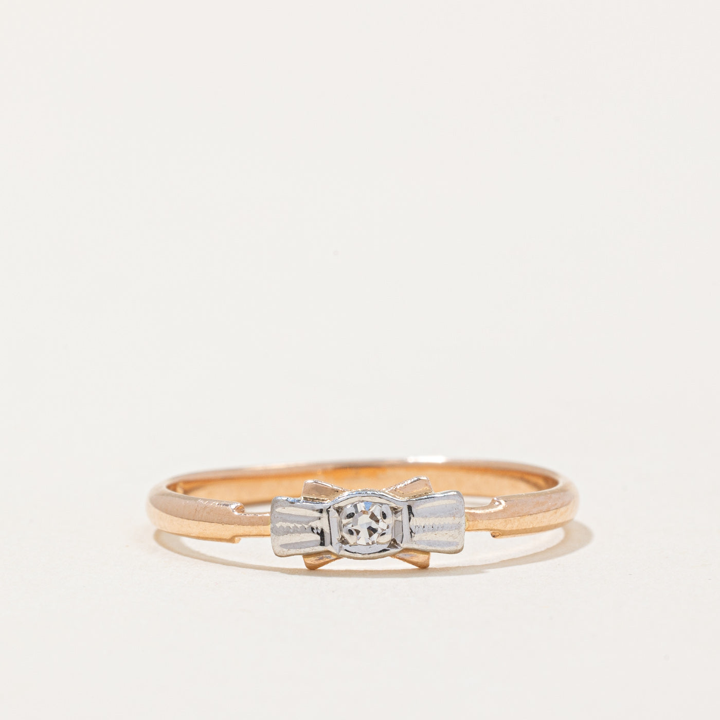 Diamond Petite Bow Ring | 0.03ct | SZ 5 |