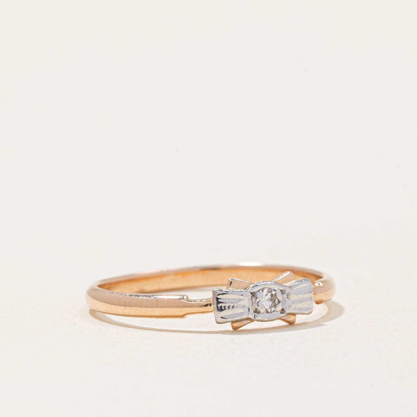 Diamond Petite Bow Ring | 0.03ct | SZ 5 |