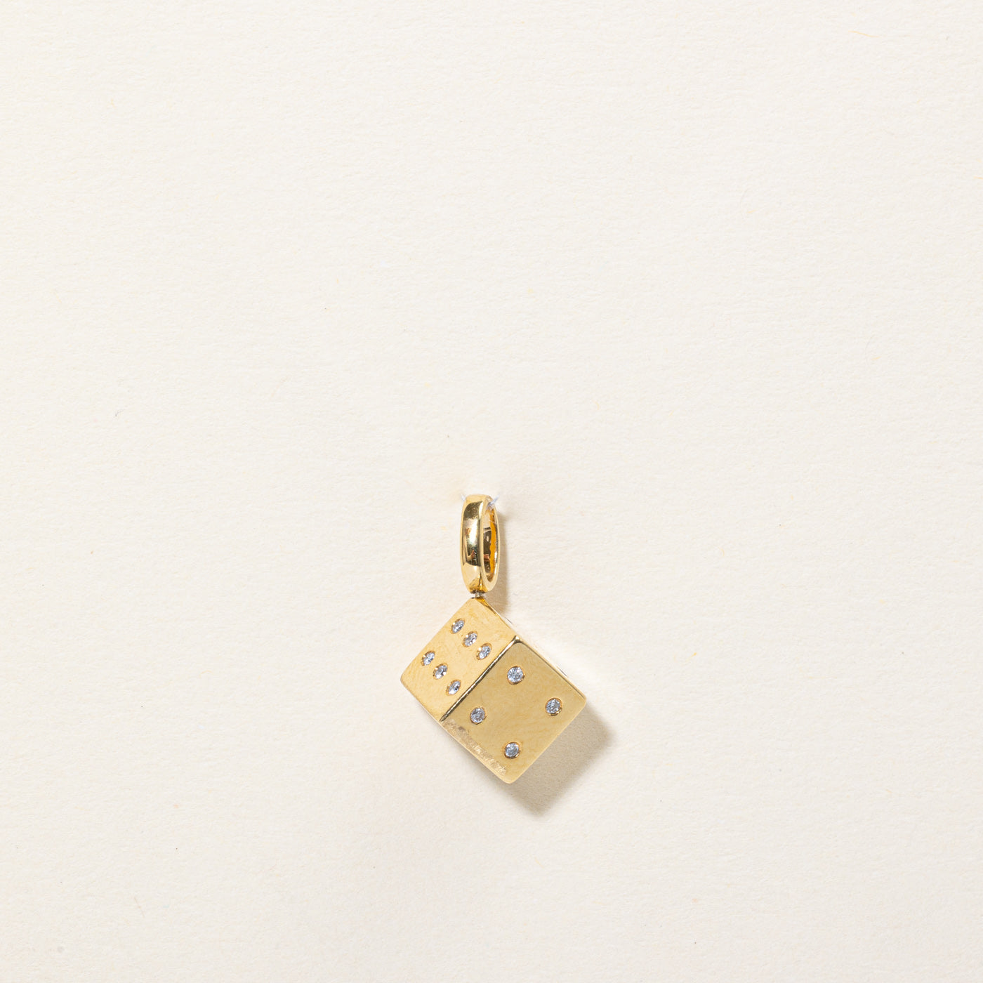 Flush Set Diamond Six Sided Dice Charm | 0.10ctw |