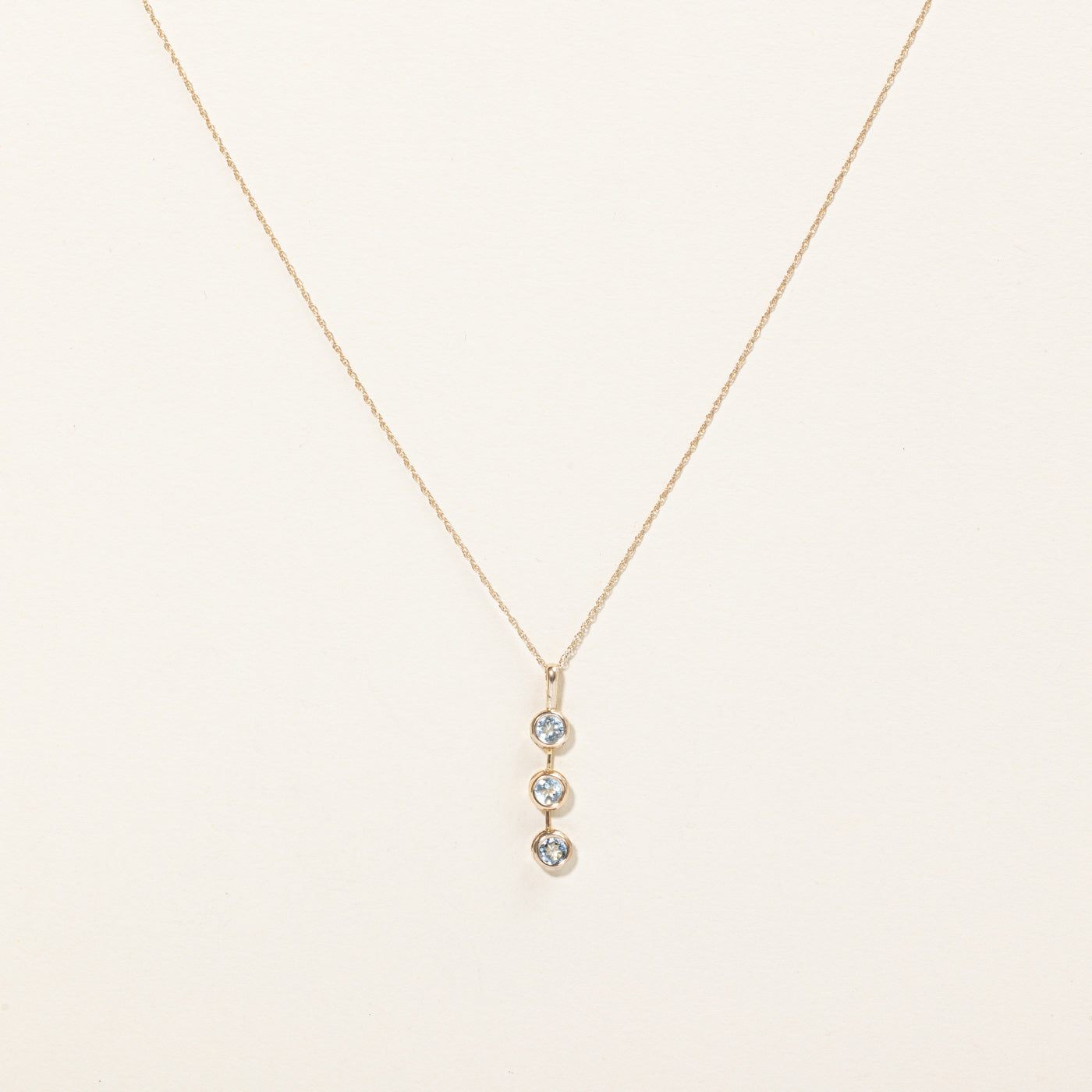 Aquamarine Drop Pendant & Necklace | 0.60ctw | 18" |