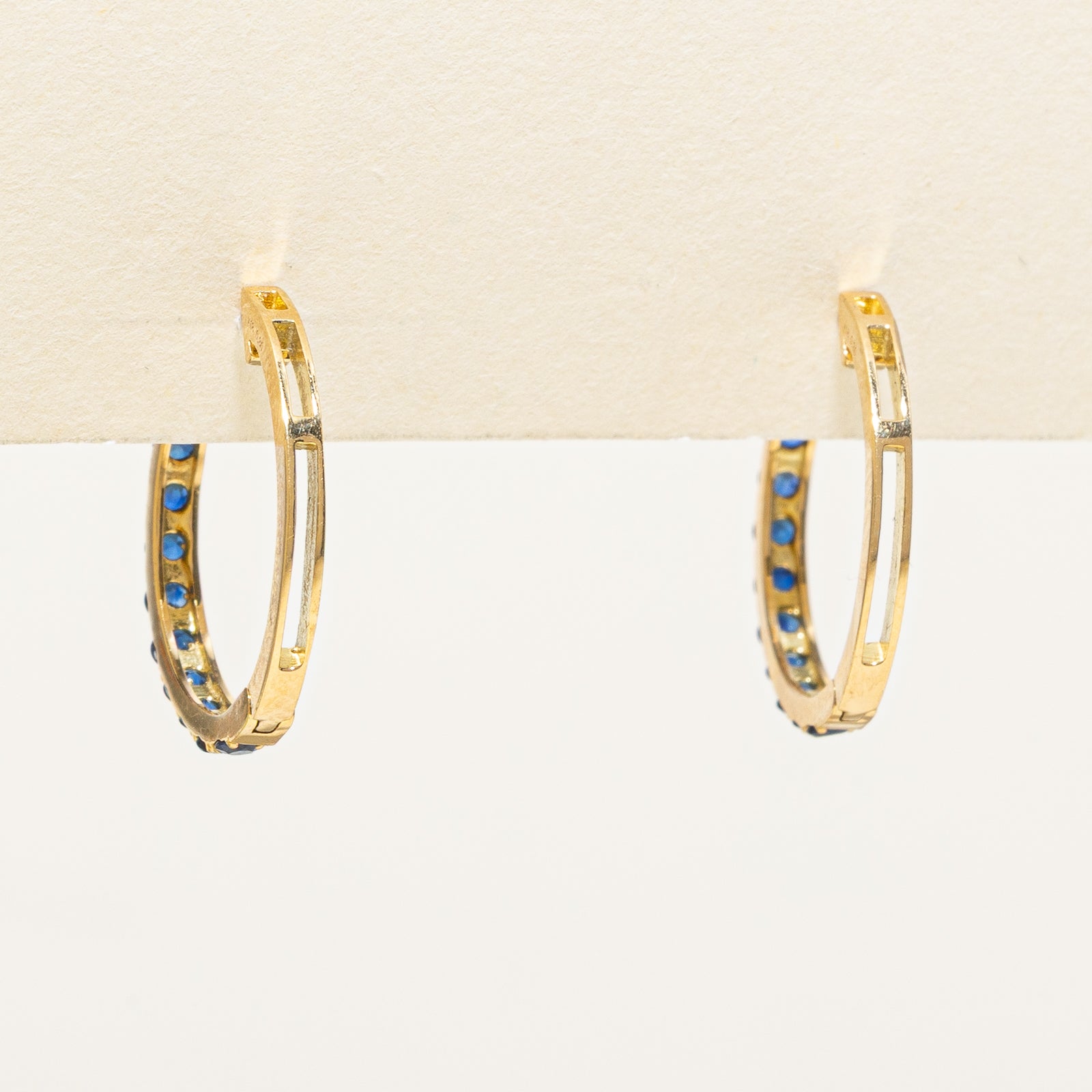 Pave Set Sapphire Huggie Earrings | 0.60ctw