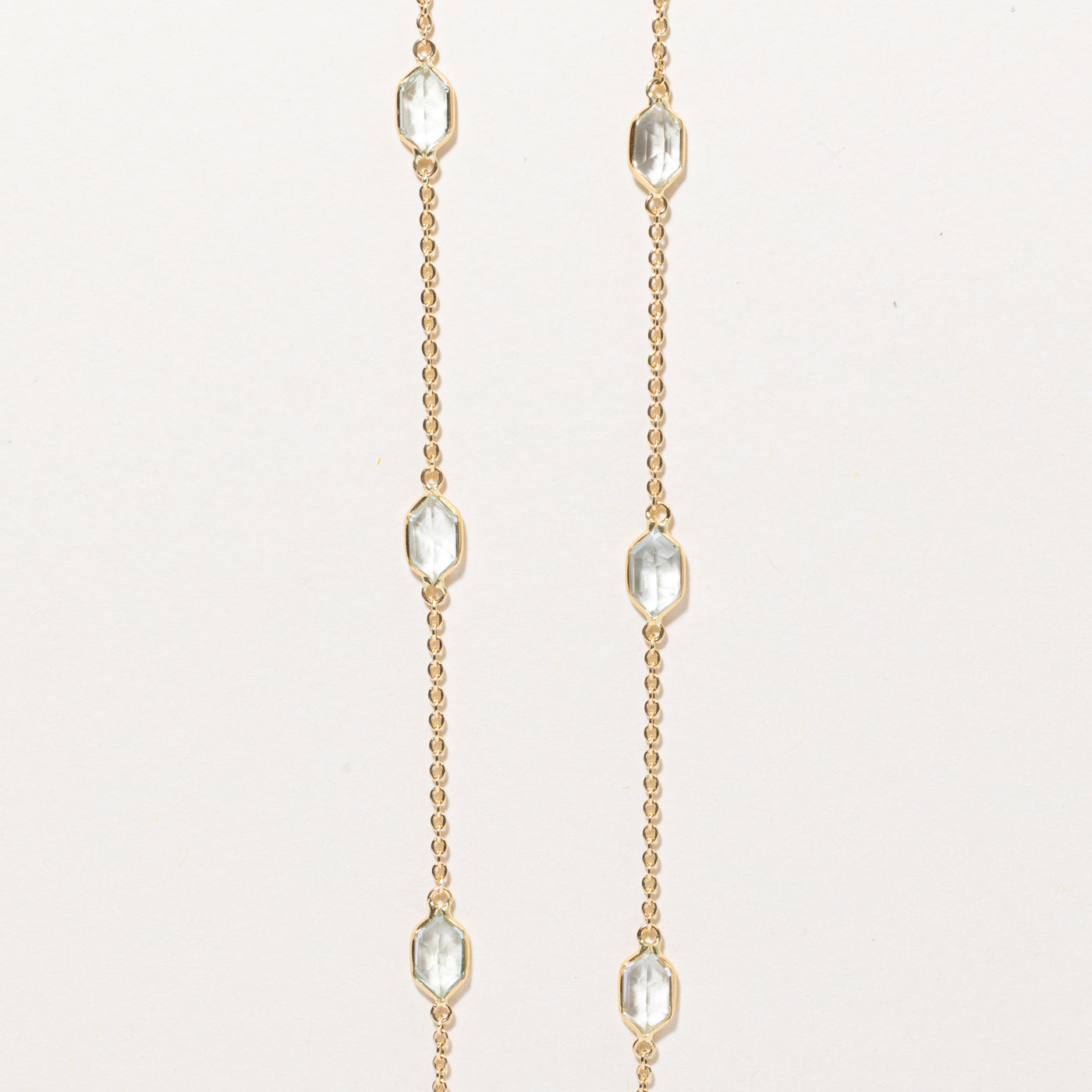 Vintage Lozenge Cut Aquamarine Necklace | 4.63ctw | 18" |