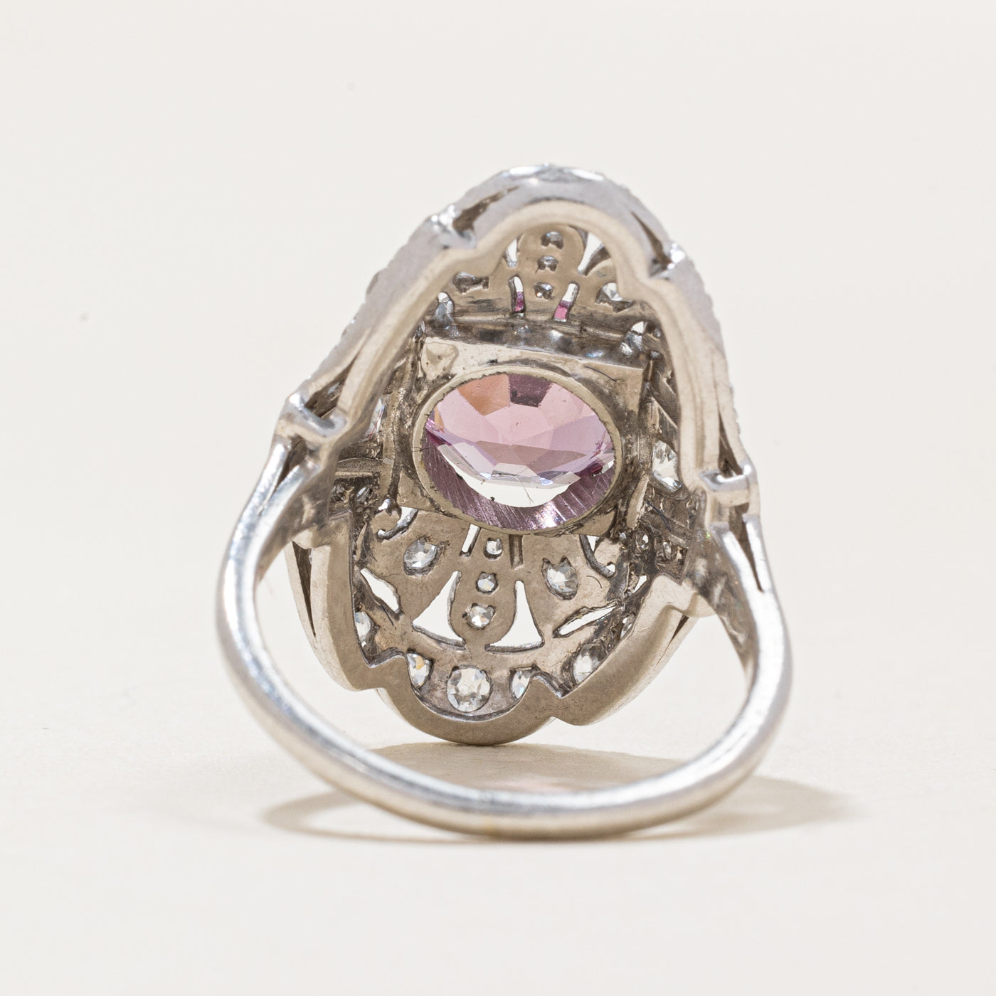 Antique Pink Spinel & Diamond Cocktail Ring | 1.48ct, 0.67ctw | SZ 3.5 |
