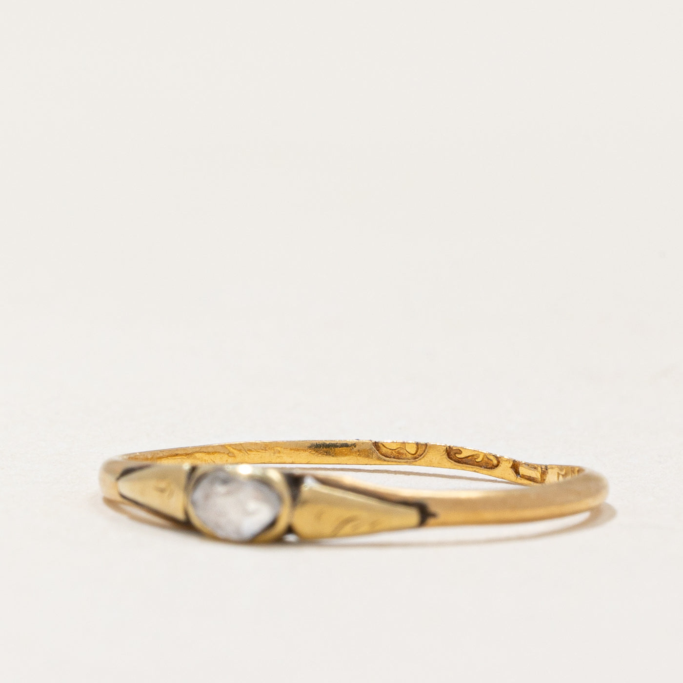 Georgian Era Rose Cut Diamond Ring | 0.05ct | SZ 5.25 |