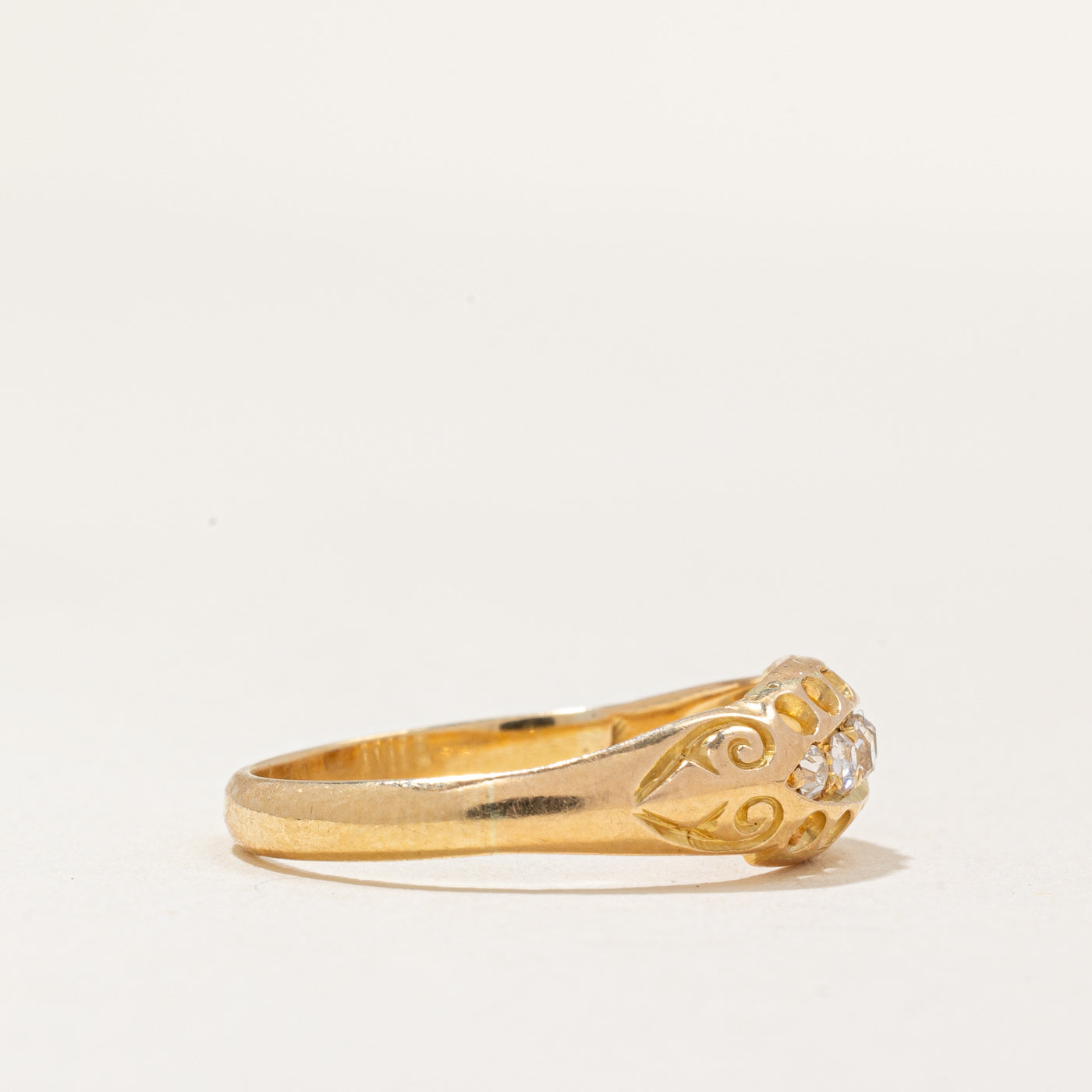 Bague victorienne en diamant taille ancienne européenne | 0,20 ct | Taille 8,25 |