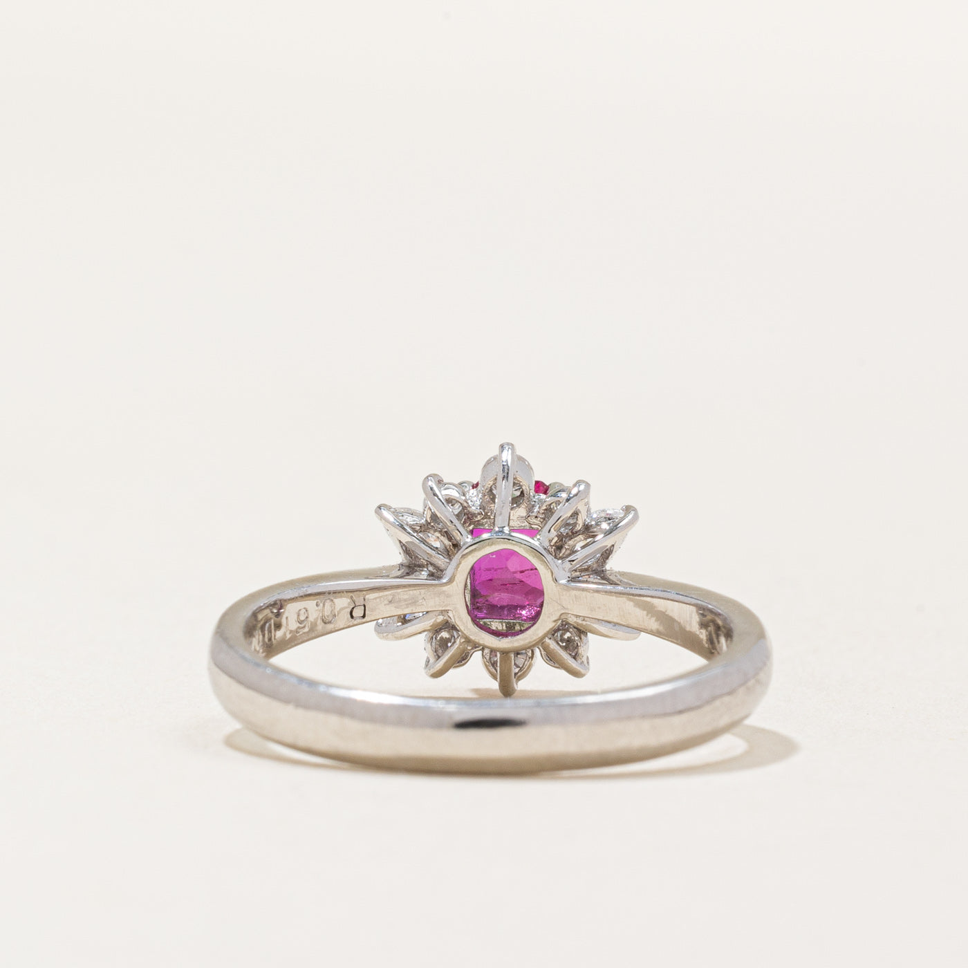 Natural Ruby & Diamond Cluster Ring | 0.61ct, 0.24ctw | SZ 5.75 |