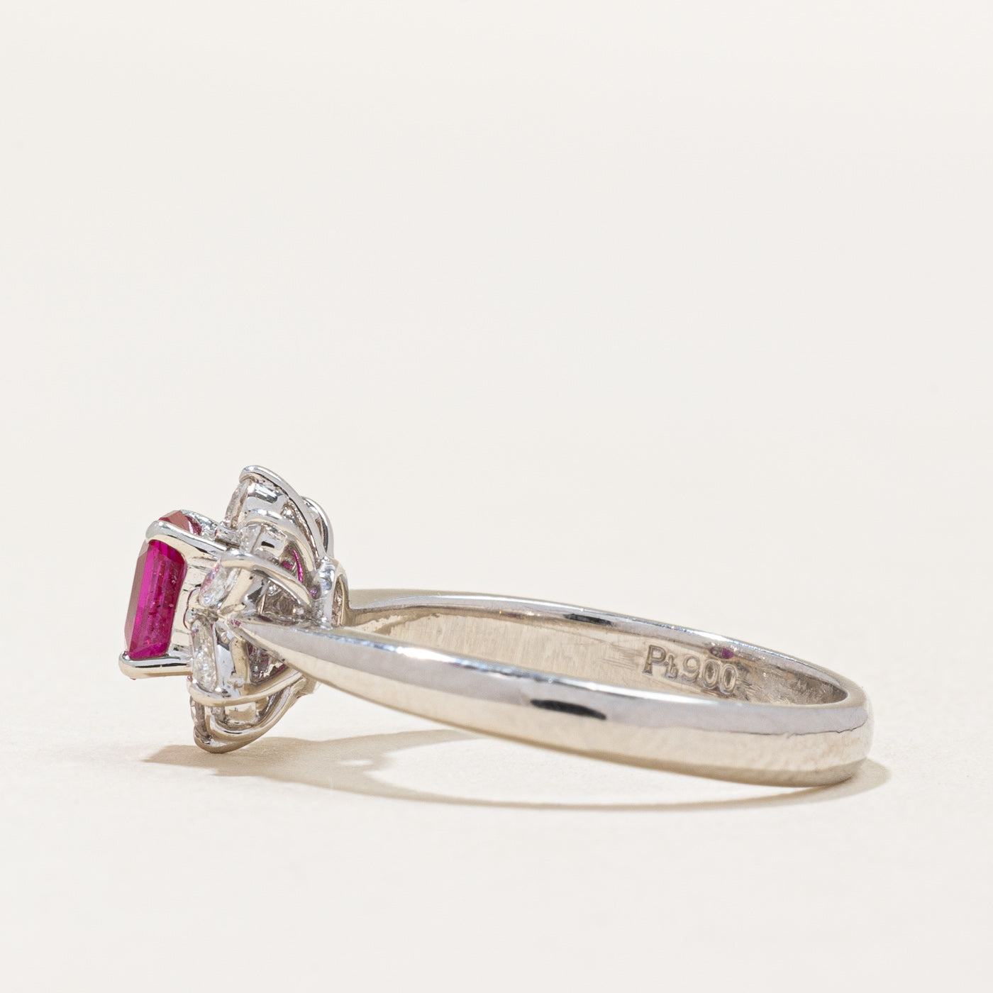Natural Ruby & Diamond Cluster Ring | 0.61ct, 0.24ctw | SZ 5.75 |