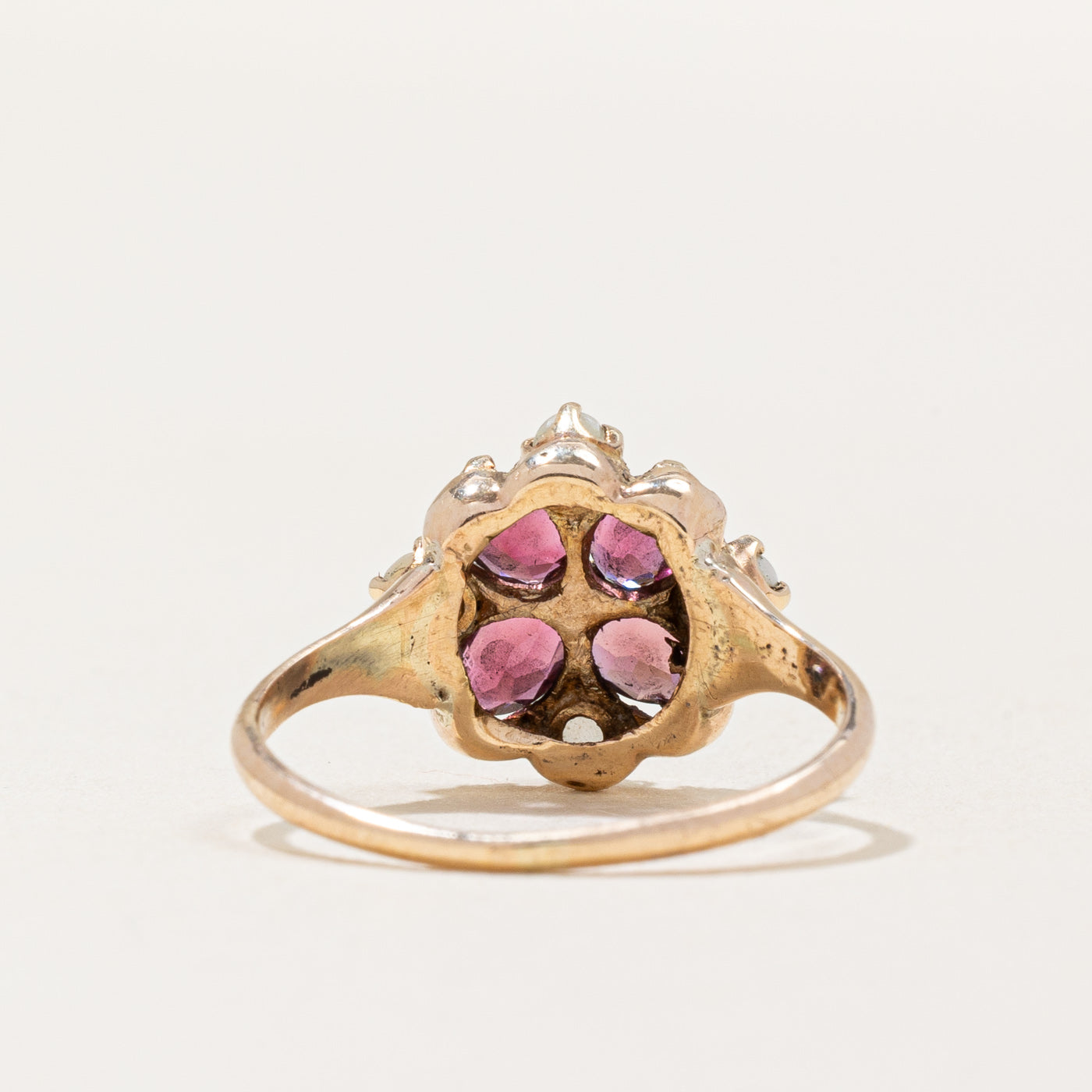 Bague vintage en tourmaline et perle | 0,60 ct | Taille 5,5 |