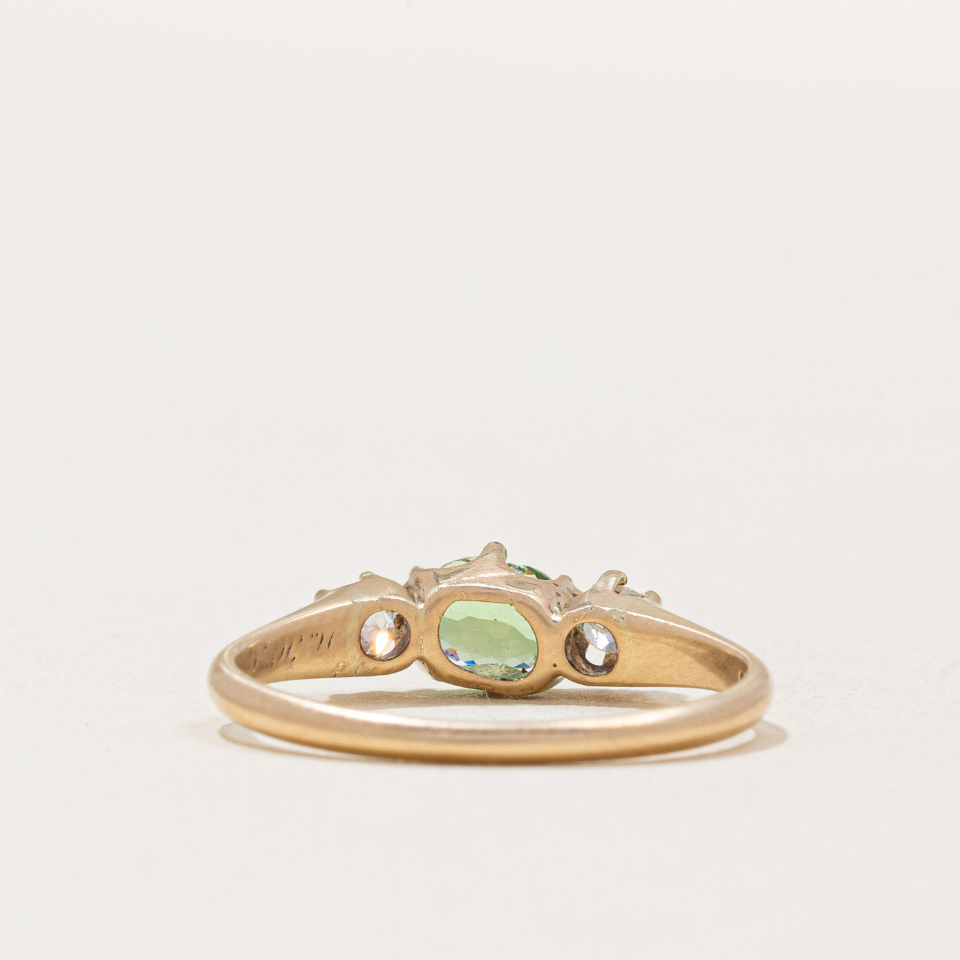 Antique Tsavorite Garnet & Diamond Ring | 0.30ct, 0.13ctw | SZ 5.25 |