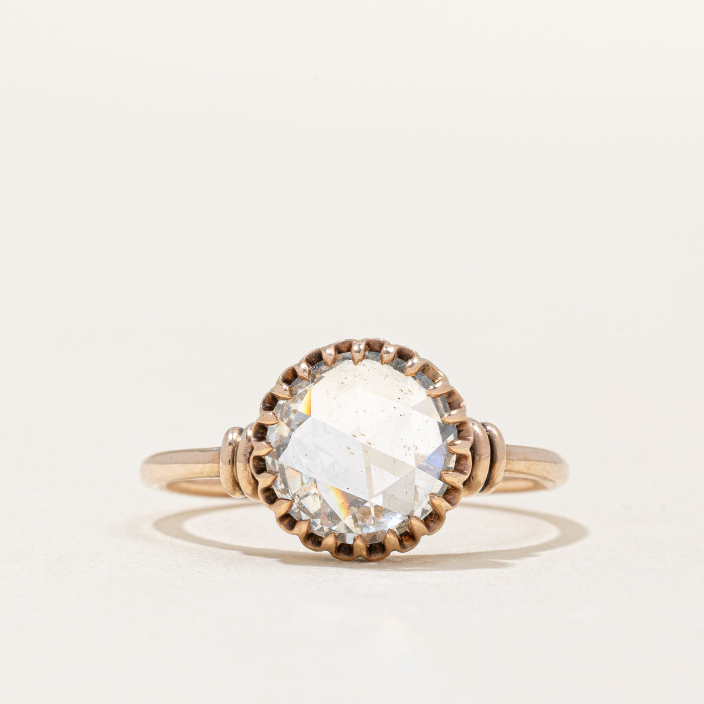 GIA Graded Antique Rose Cut Diamond Ring | 2.14ct SI1 J Good | SZ 8.25 |