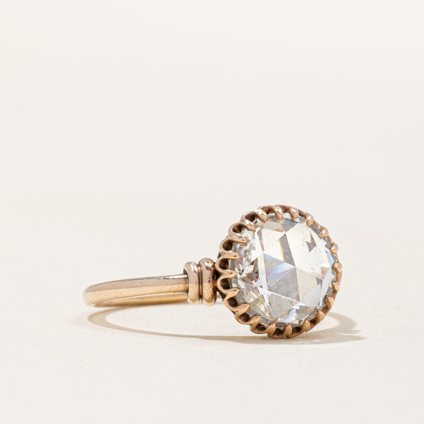 GIA Graded Antique Rose Cut Diamond Ring | 2.14ct SI1 J Good | SZ 8.25 |