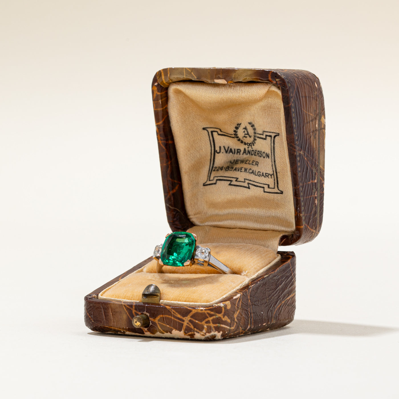 Emerald & Old Cut Diamond Ring | 2.15ct, 0.24ctw | SZ 7.5 |