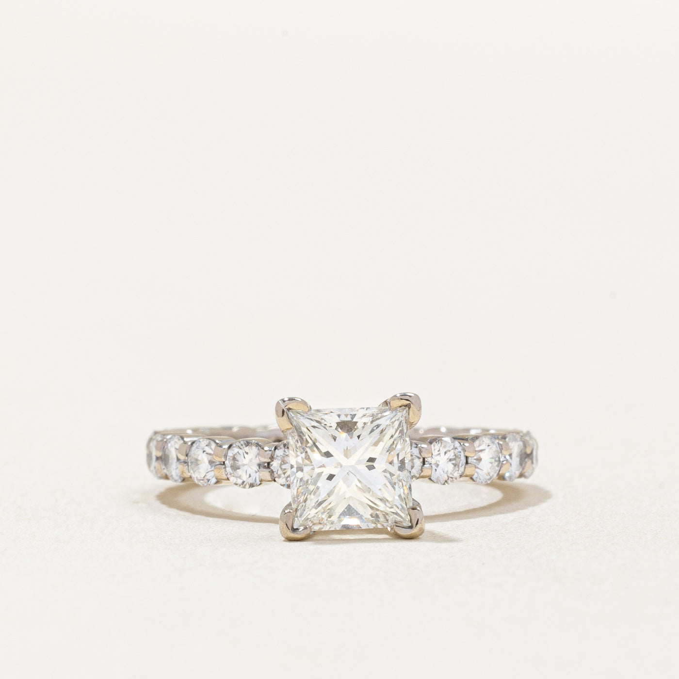 Princess Cut Diamond Engagement Ring | 1.21ct SI1 G | 0.16ctw | SZ 5 |