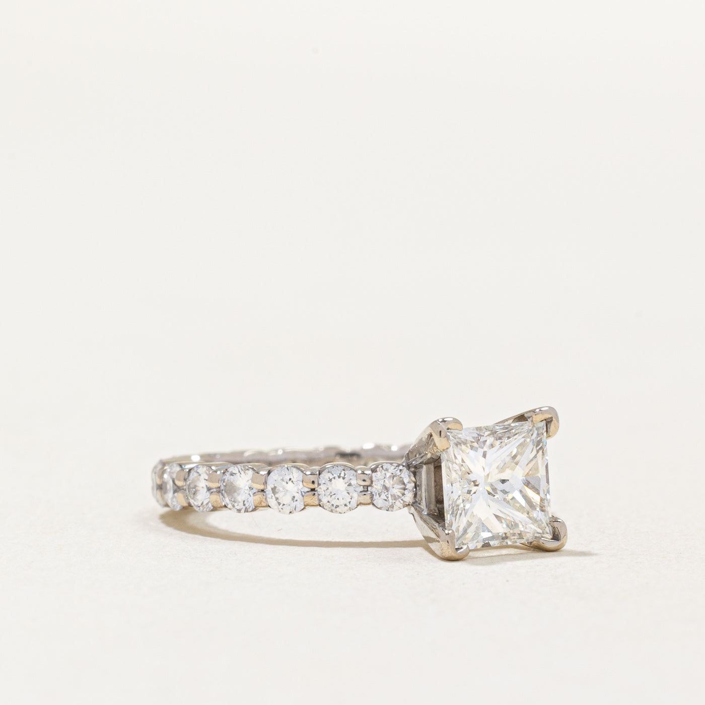 Princess Cut Diamond Engagement Ring | 1.21ct SI1 G | 0.16ctw | SZ 5 |