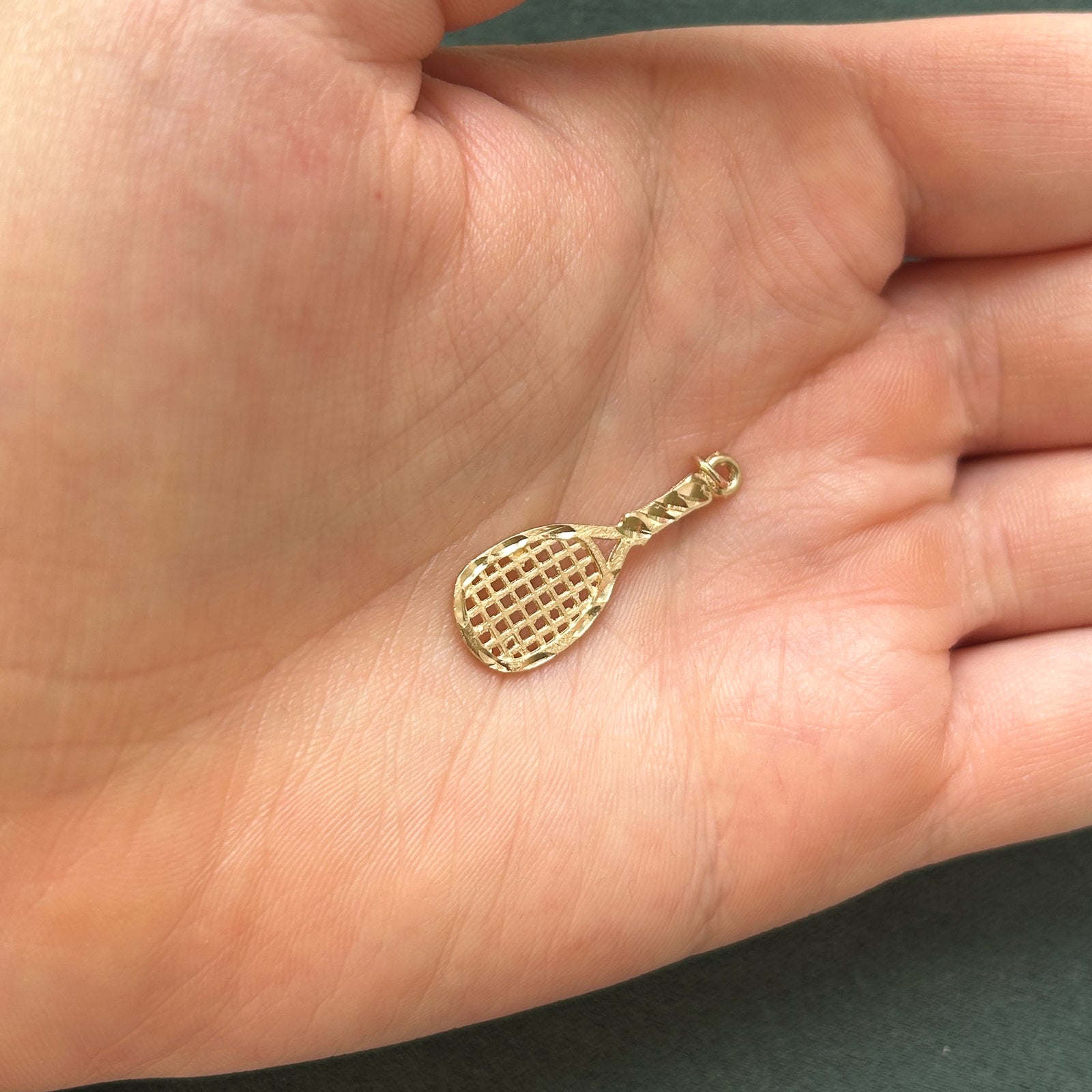 10k Yellow Gold Tennis Racket Charm