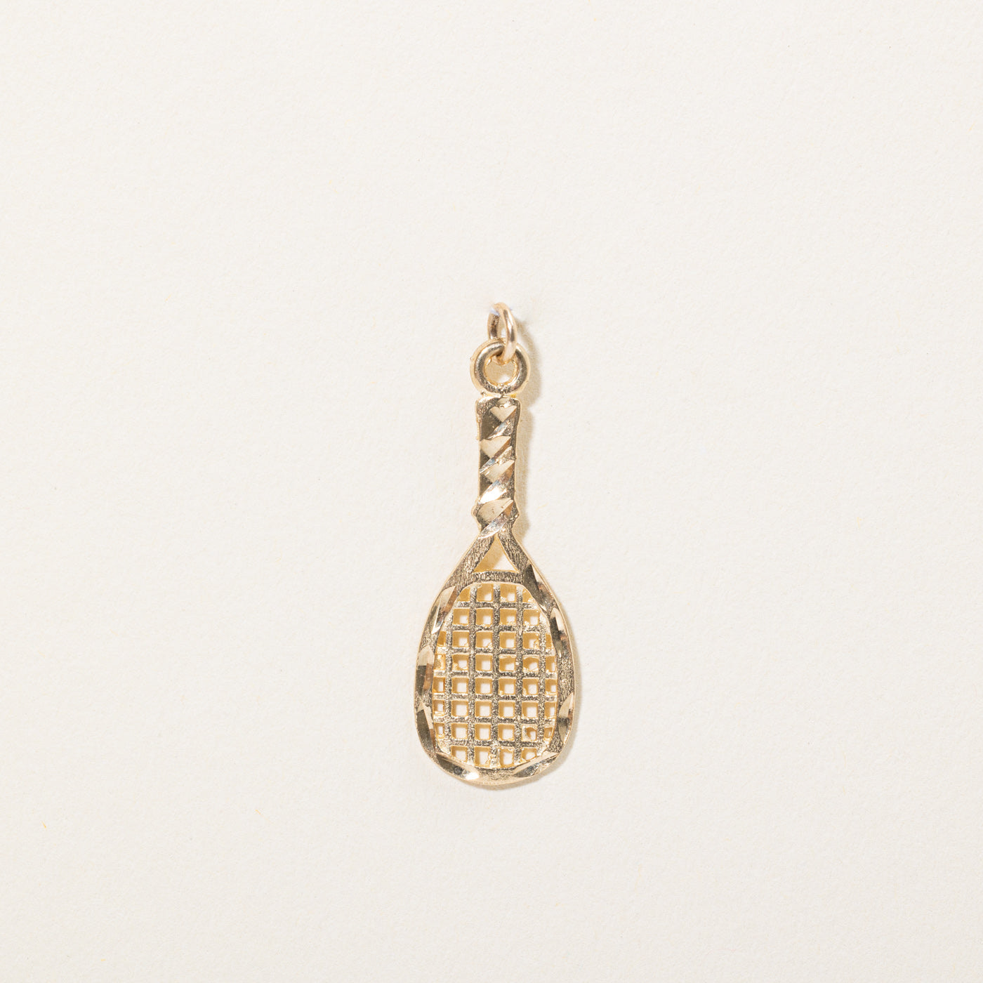 10k Yellow Gold Tennis Racket Charm