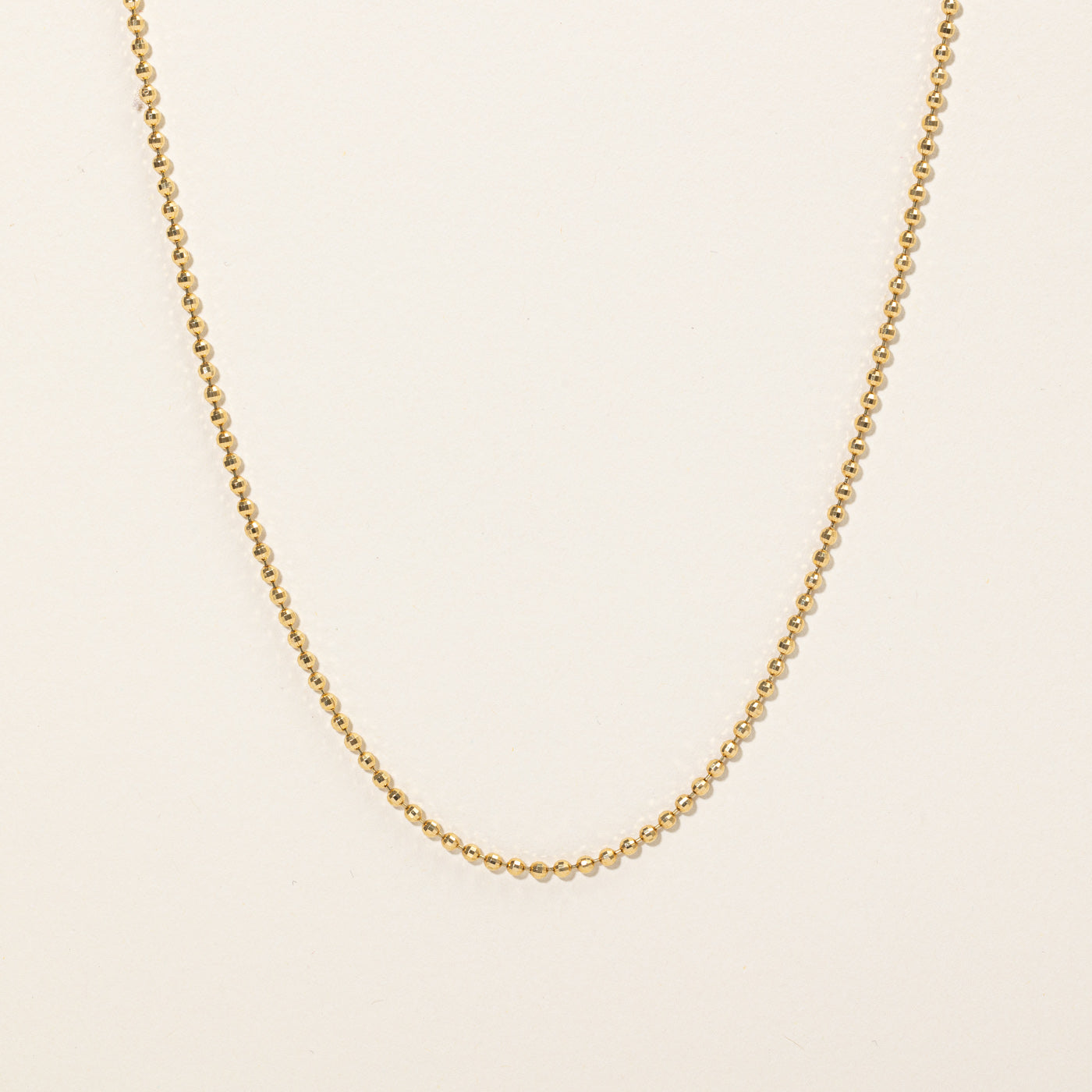 18k Yellow Gold Bead Link Chain | 17" |
