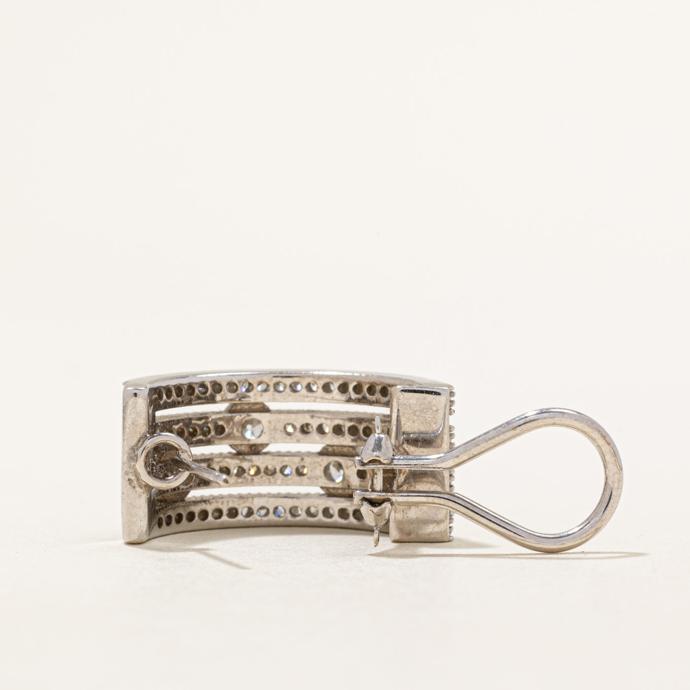 Diamond Half Hoop Earrings | 2.10ctw |