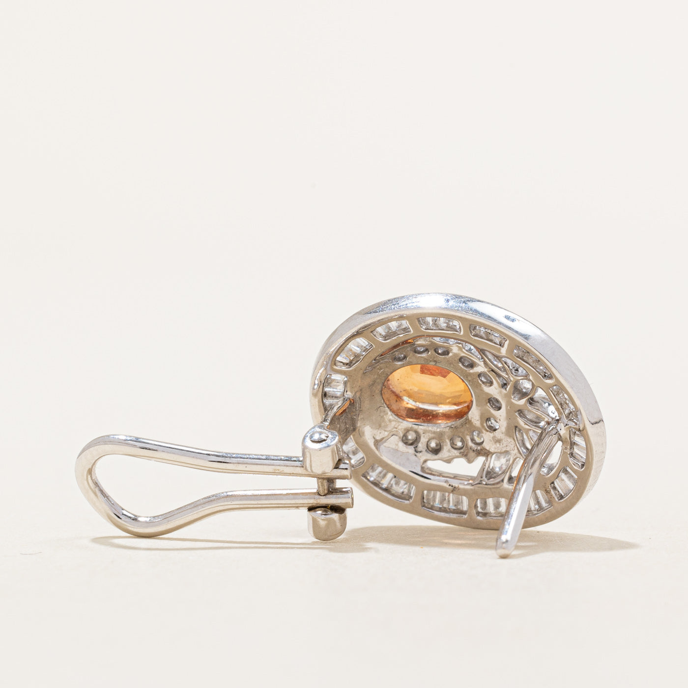 Orange Sapphire & Diamond Earrings | 2.08ctw, 1.95ctw |