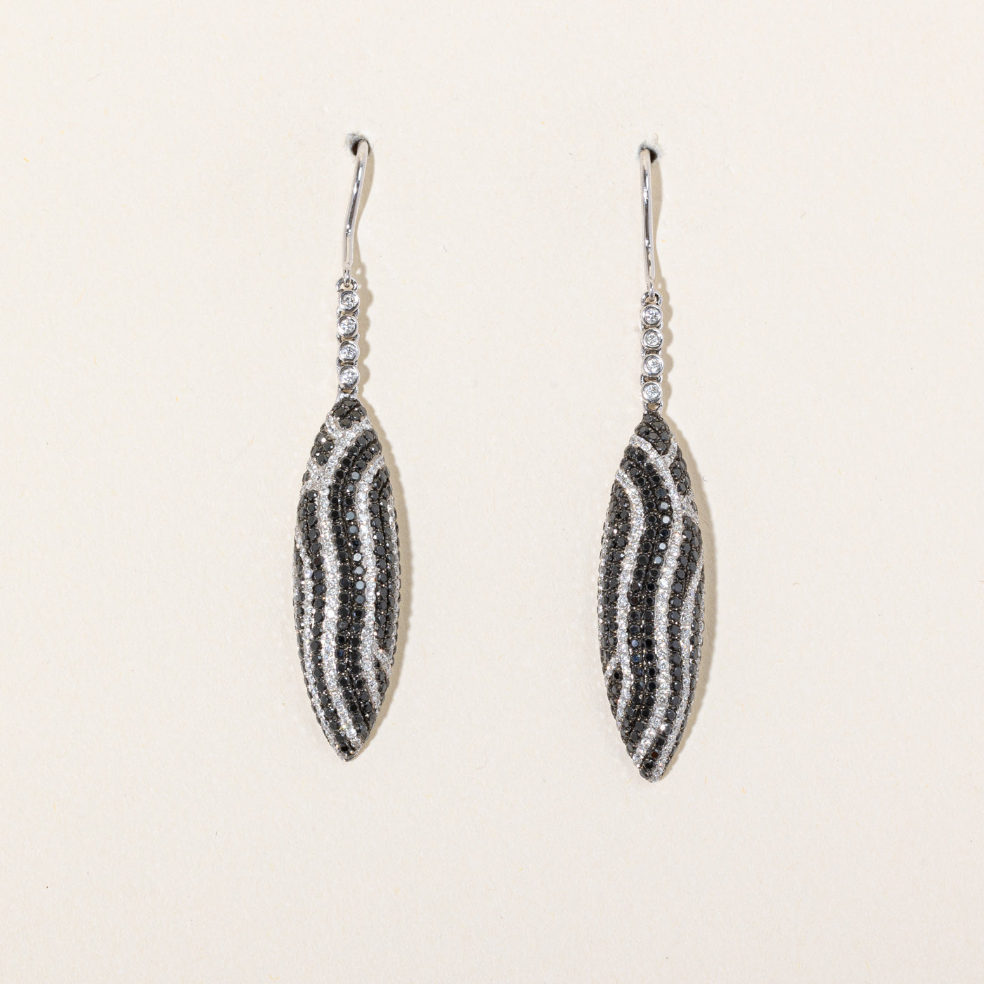 Black & White Drop Earrings | 1.45ctw, 1.27ctw |