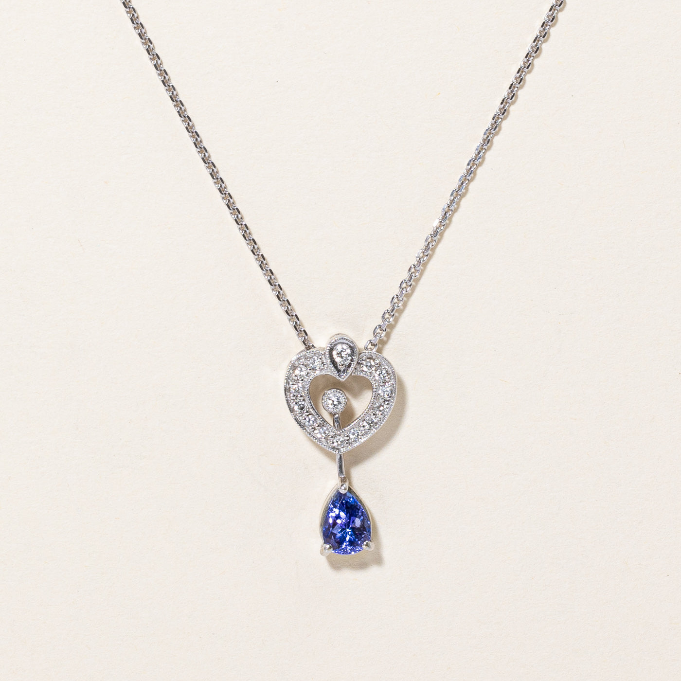 Tanzanite & Diamond Pendant Necklace | 0.99ct, 0.19ctw | 20" |